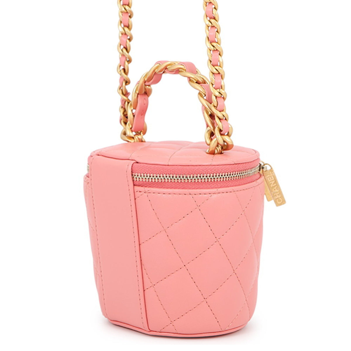 Chanel Pink Leather Handbag Shoulder Bag Vanity Bag (Pre-Owned)