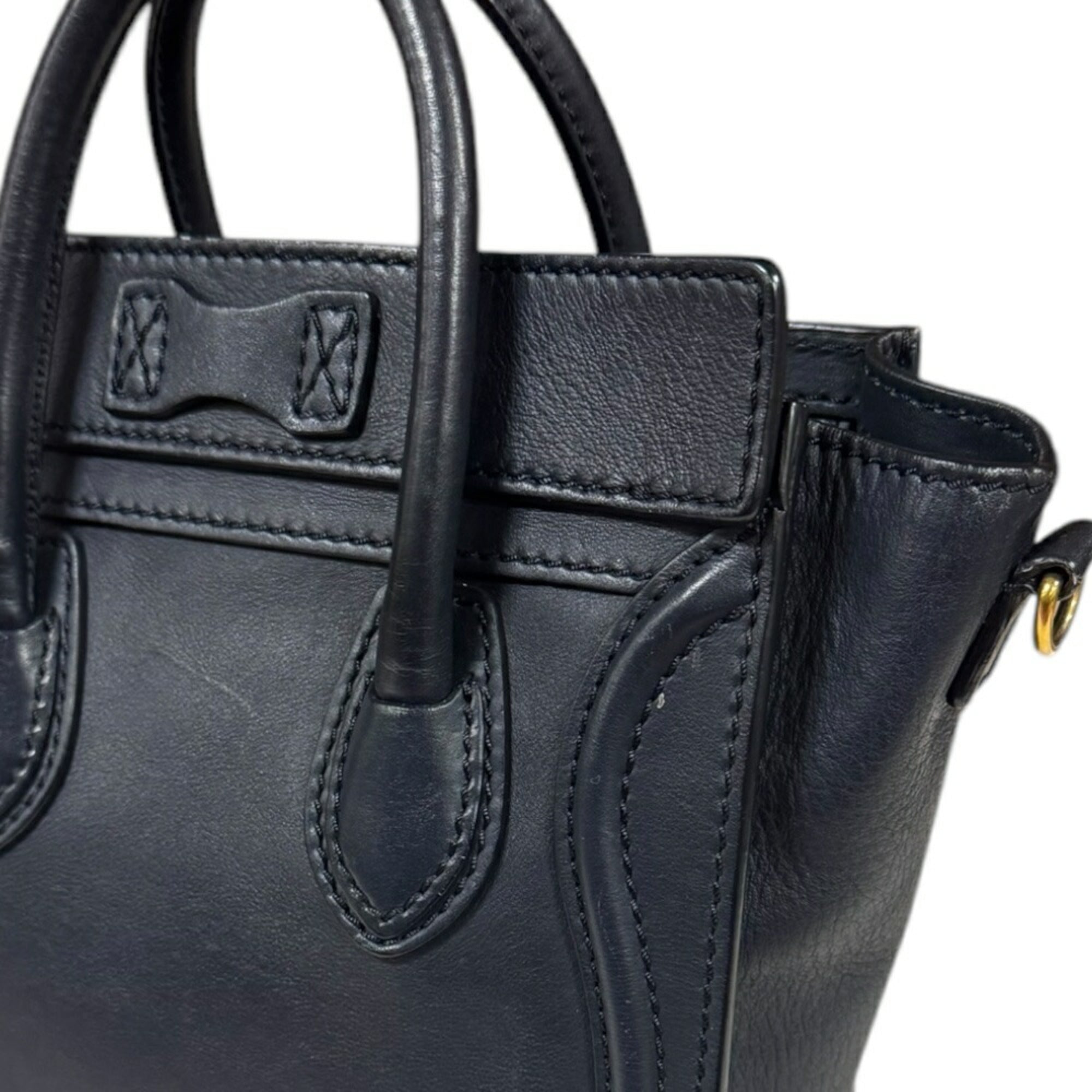 Celine Navy Leather Shoulder Bag (Pre-Owned)