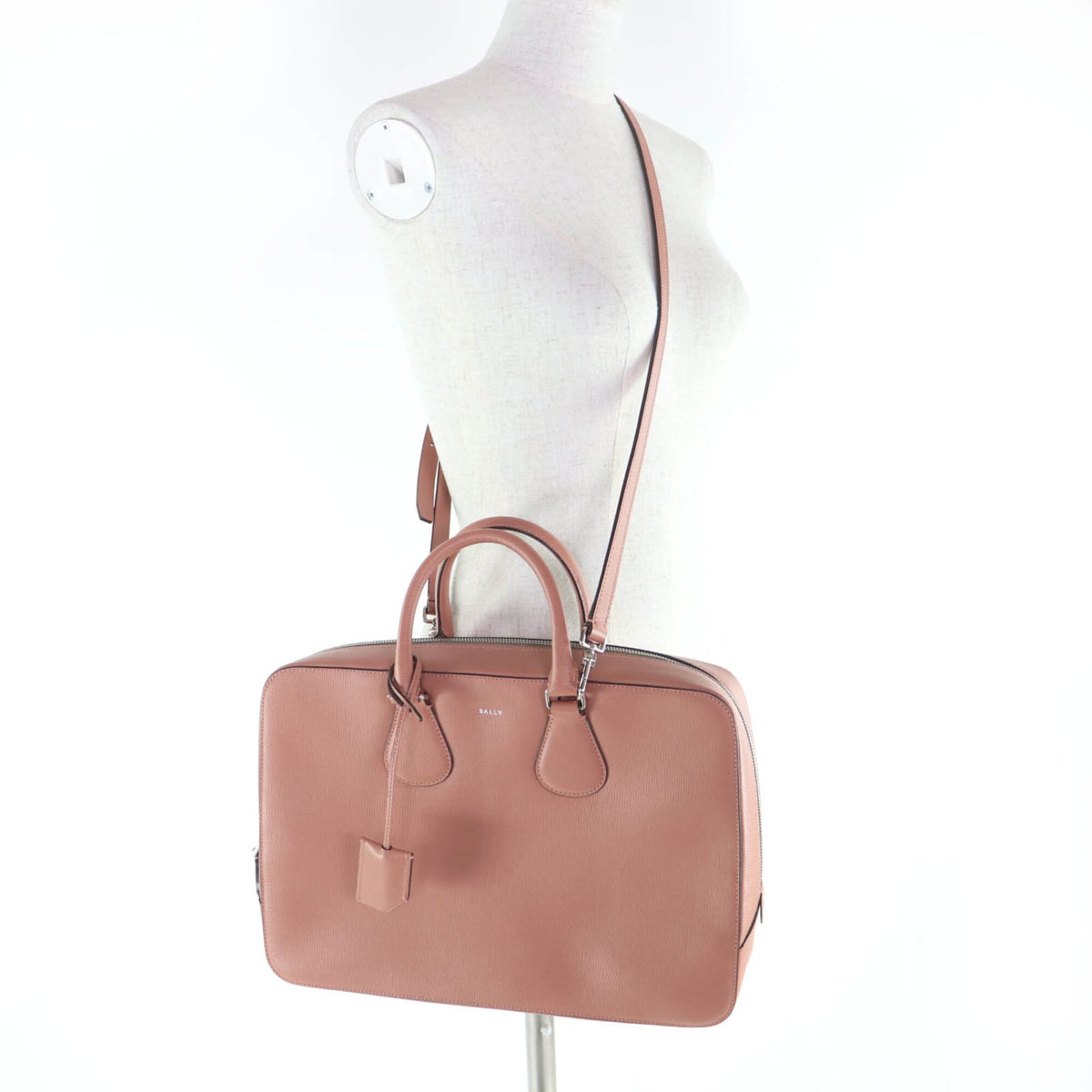 Bally Pink Leather Briefcase Handbag Shoulder Bag (Pre-Owned)