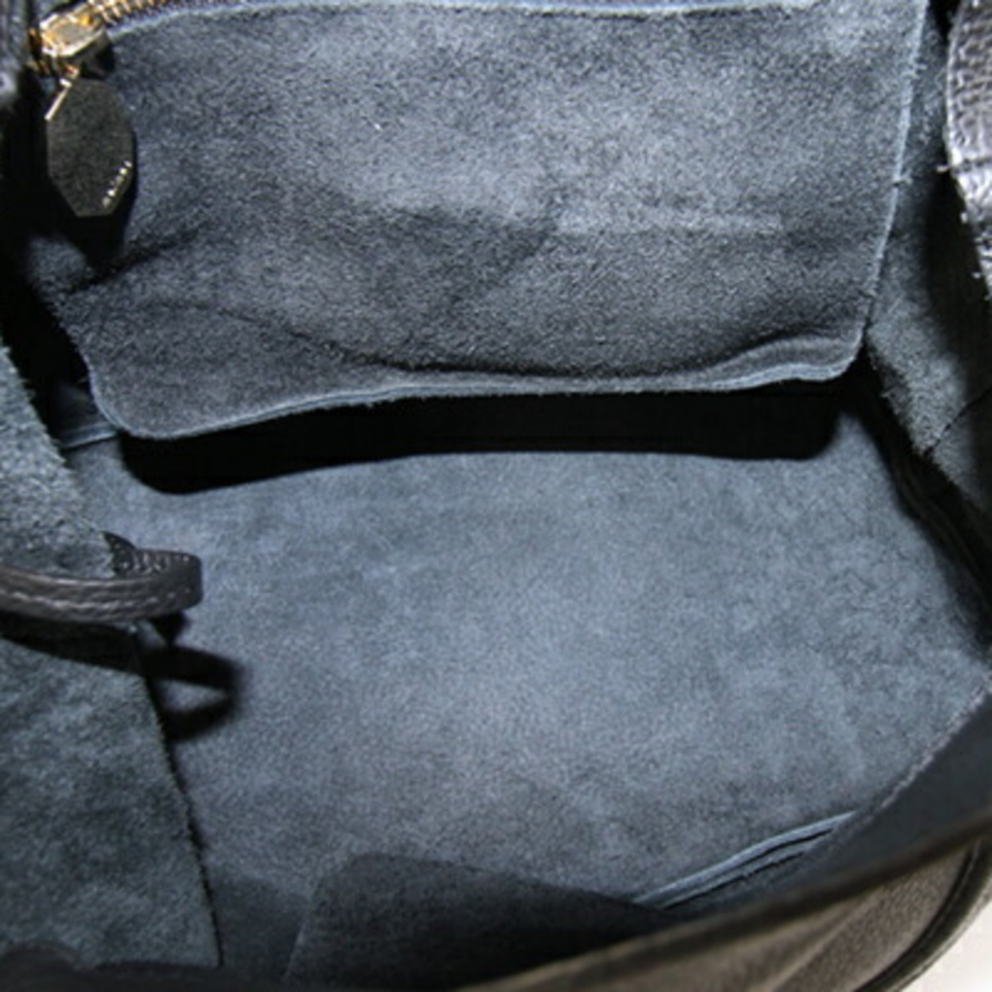 Melo Black Leather Handbag Pouch Shoulder Bag (Pre-Owned)