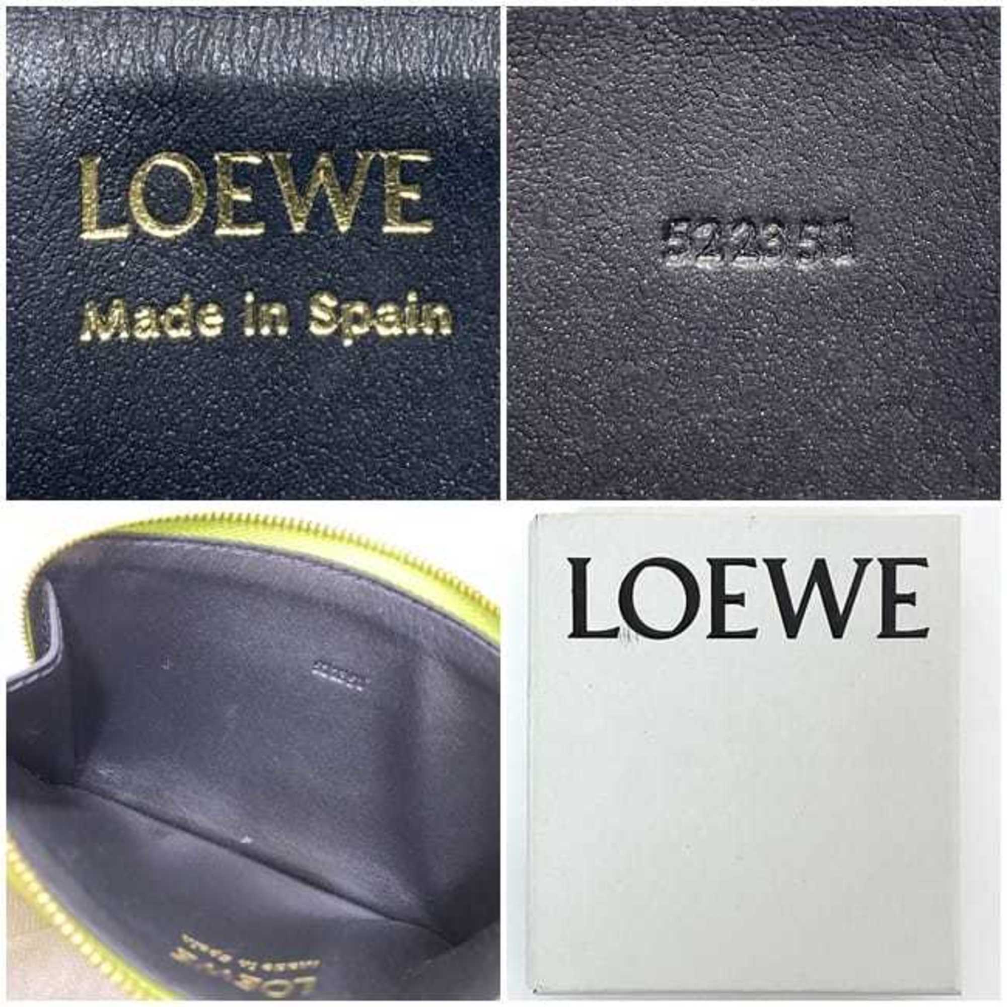 Loewe Black Light Green Leather Coin Purse/Coin Case (Pre-Owned)