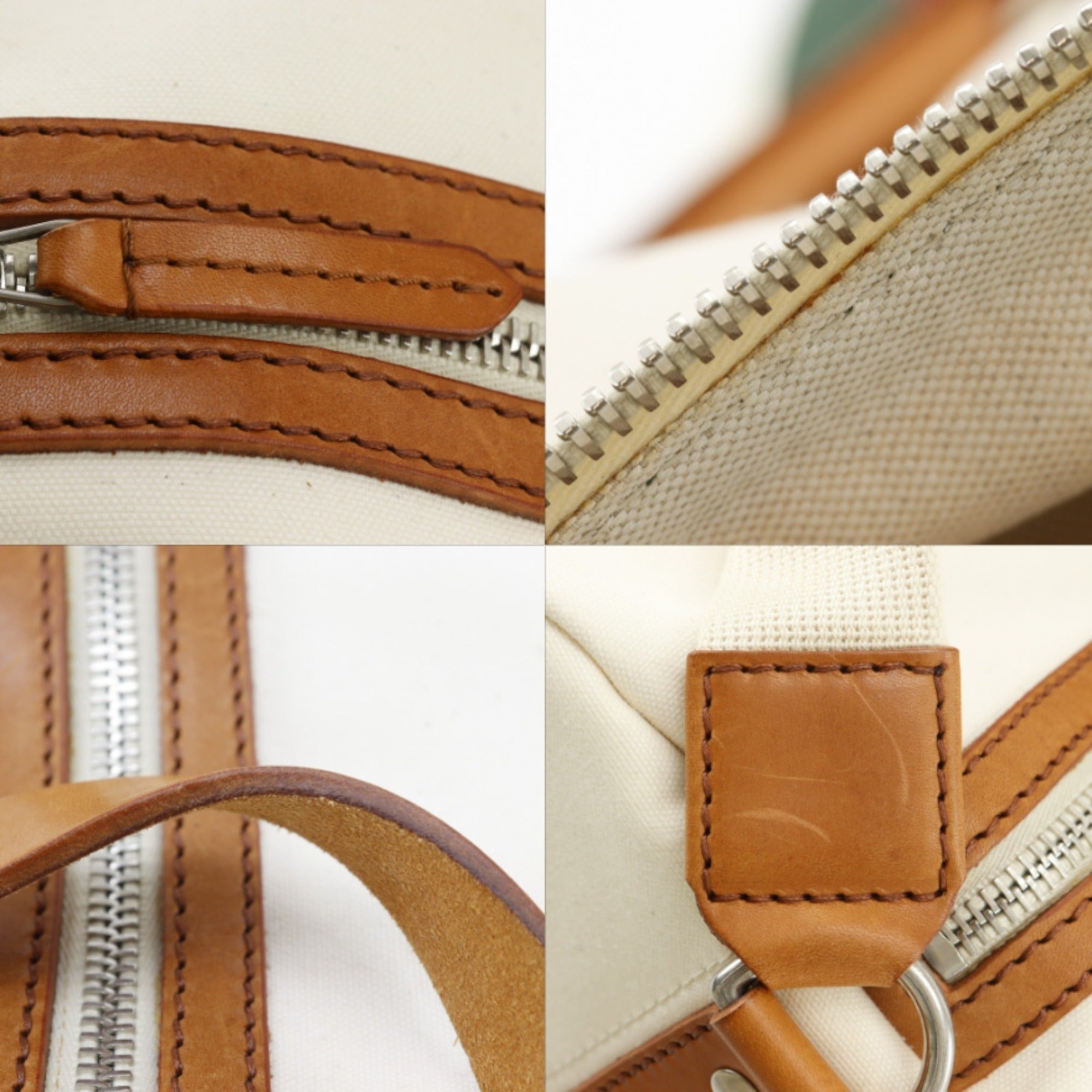 Gucci Off-White Canvas Boston Bag (Pre-Owned)