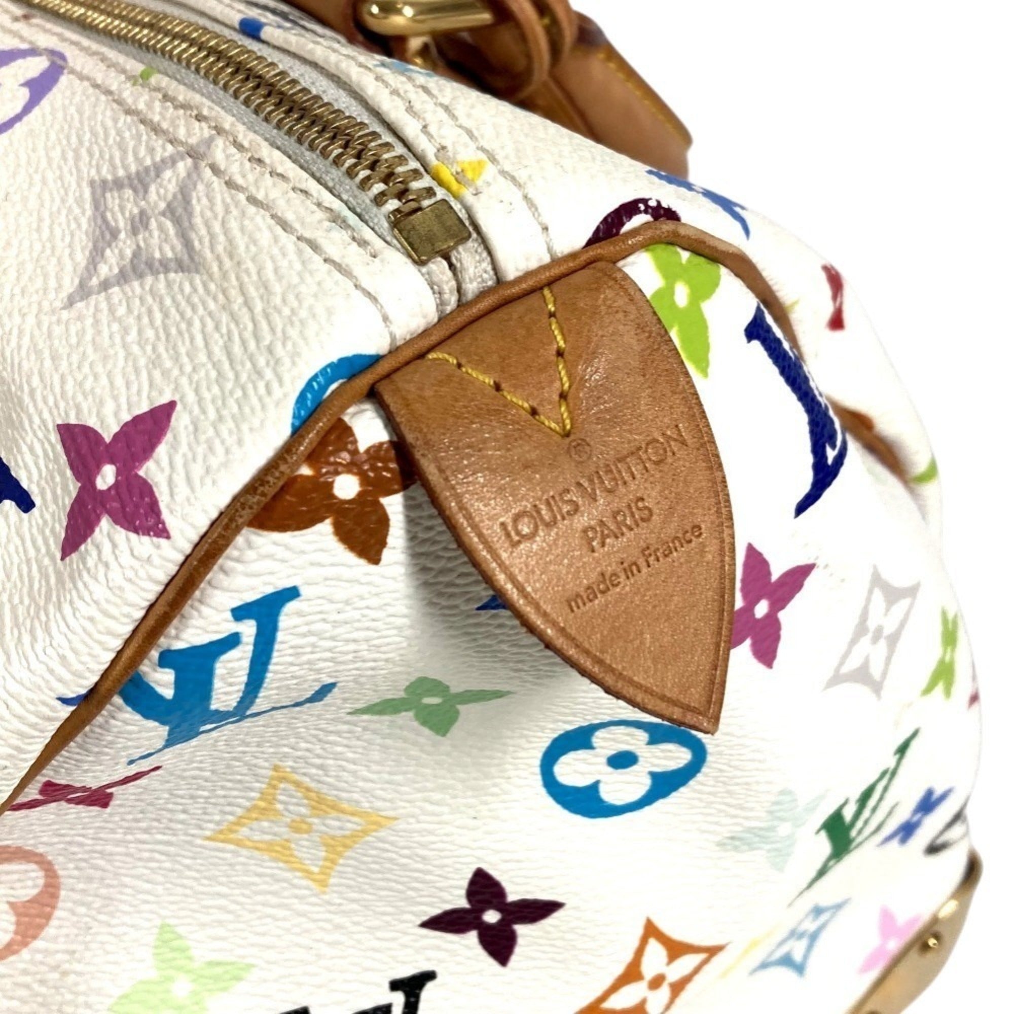 Louis Vuitton Blanc Multi-Color Monogram Multicolore Boston Bag Handbag (Pre-Owned)