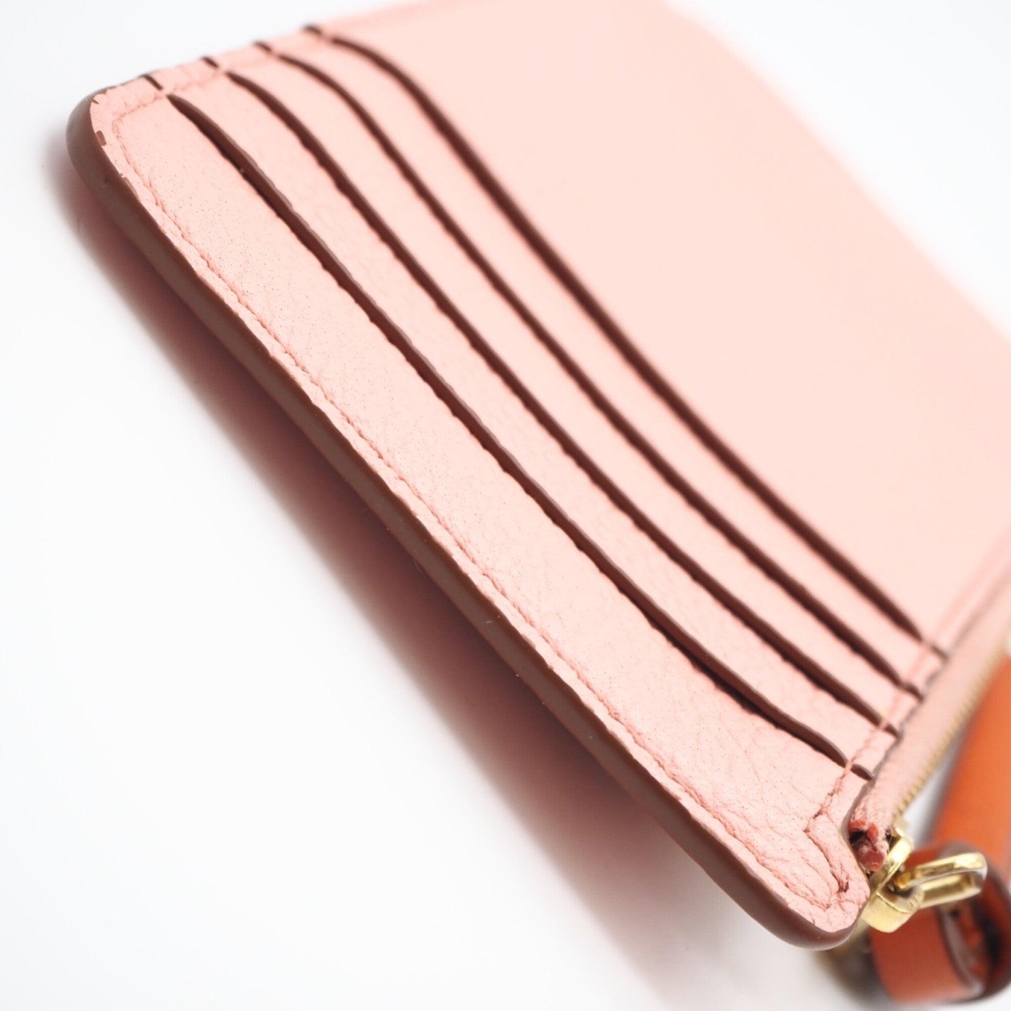 Loewe Pink Orange Leather Coin Purse/Coin Case (Pre-Owned)