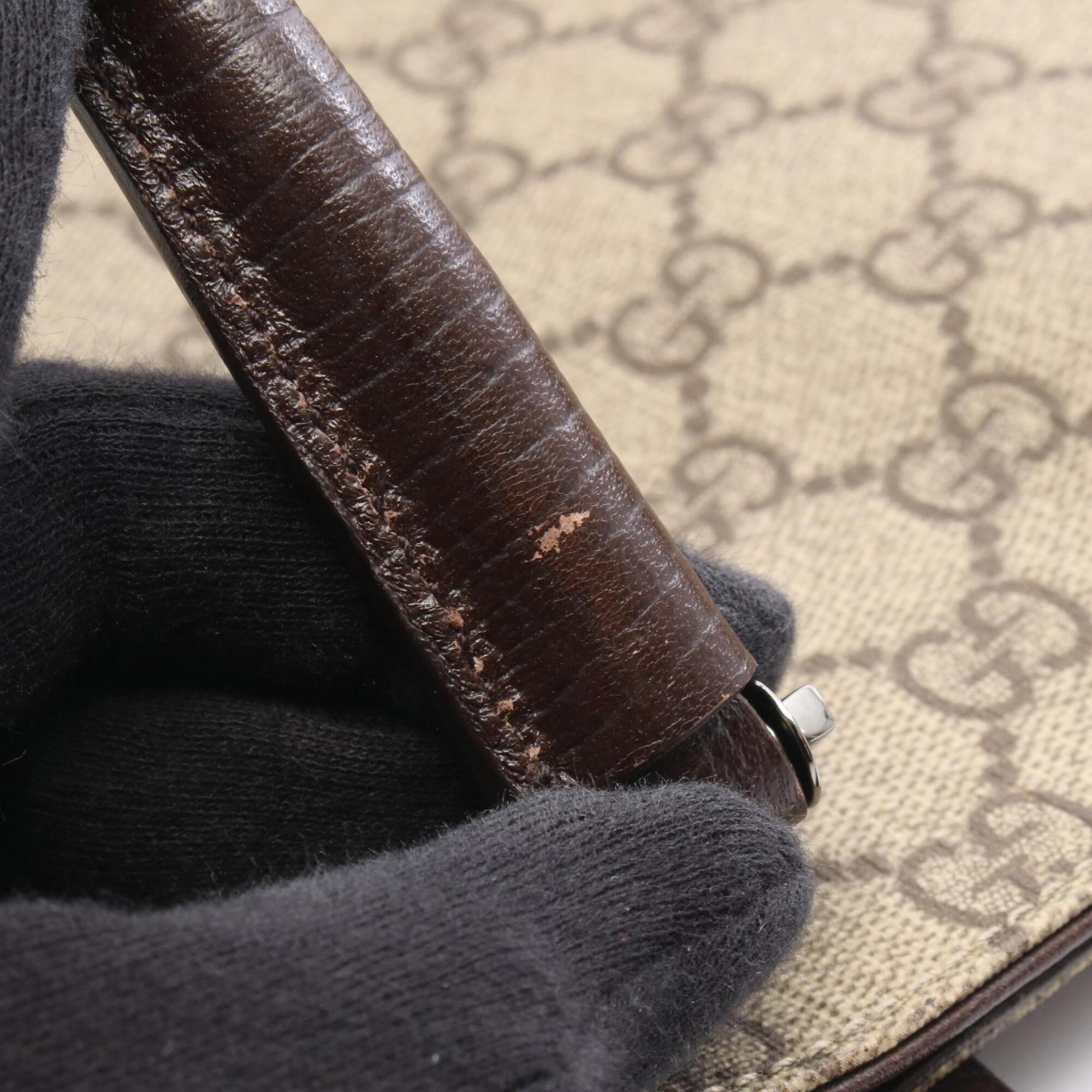 Gucci Beige Brown Gg Plus Leather Handbag Tote Bag (Pre-Owned)