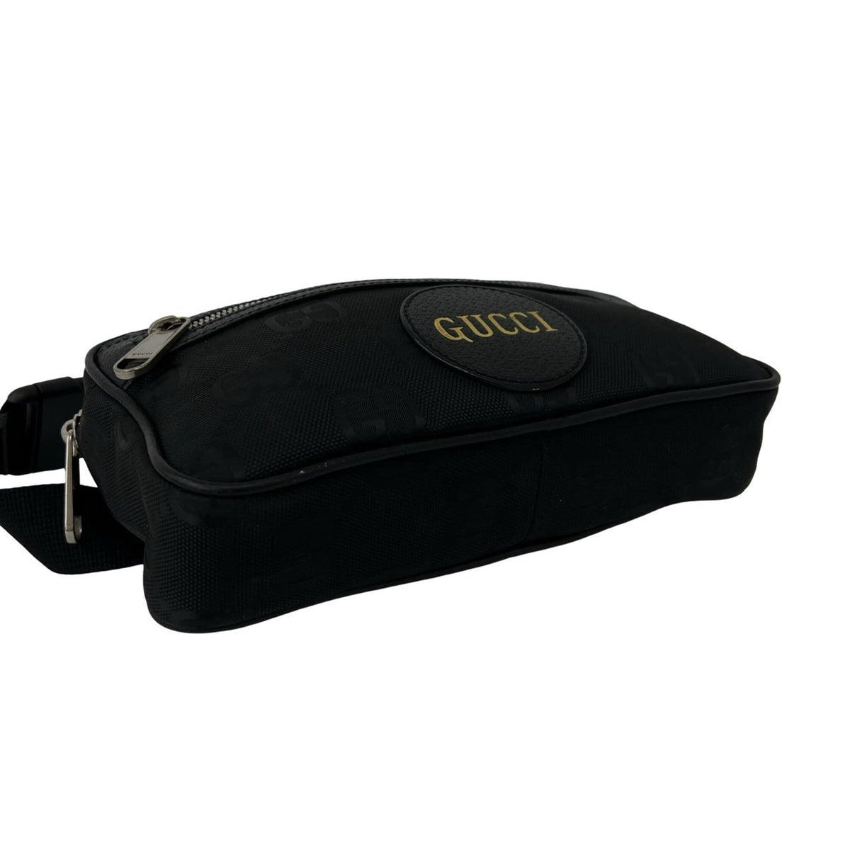 Gucci Black Nylon Leather Pochette Shoulder Bag Sling Bag (Pre-Owned)