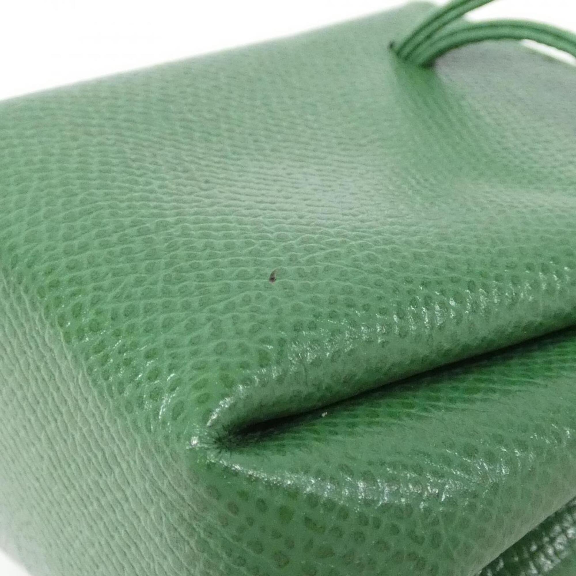 Hermes Green Courchevel Leather Handbag Pouch (Pre-Owned)