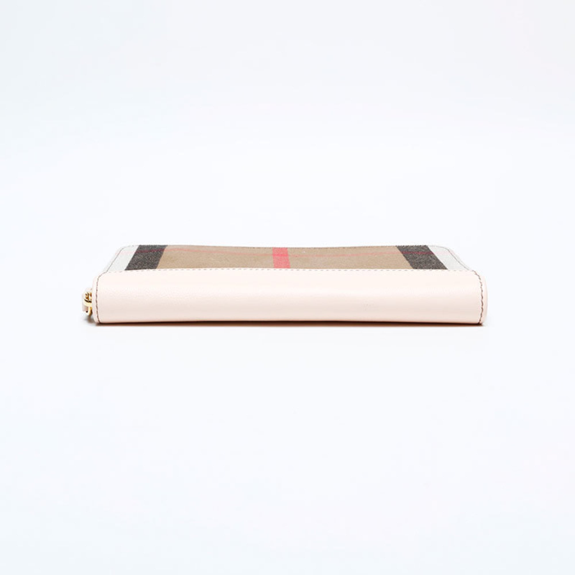 Burberry Beige Canvas Leather Long Wallet (Bi-Fold) (Pre-Owned)