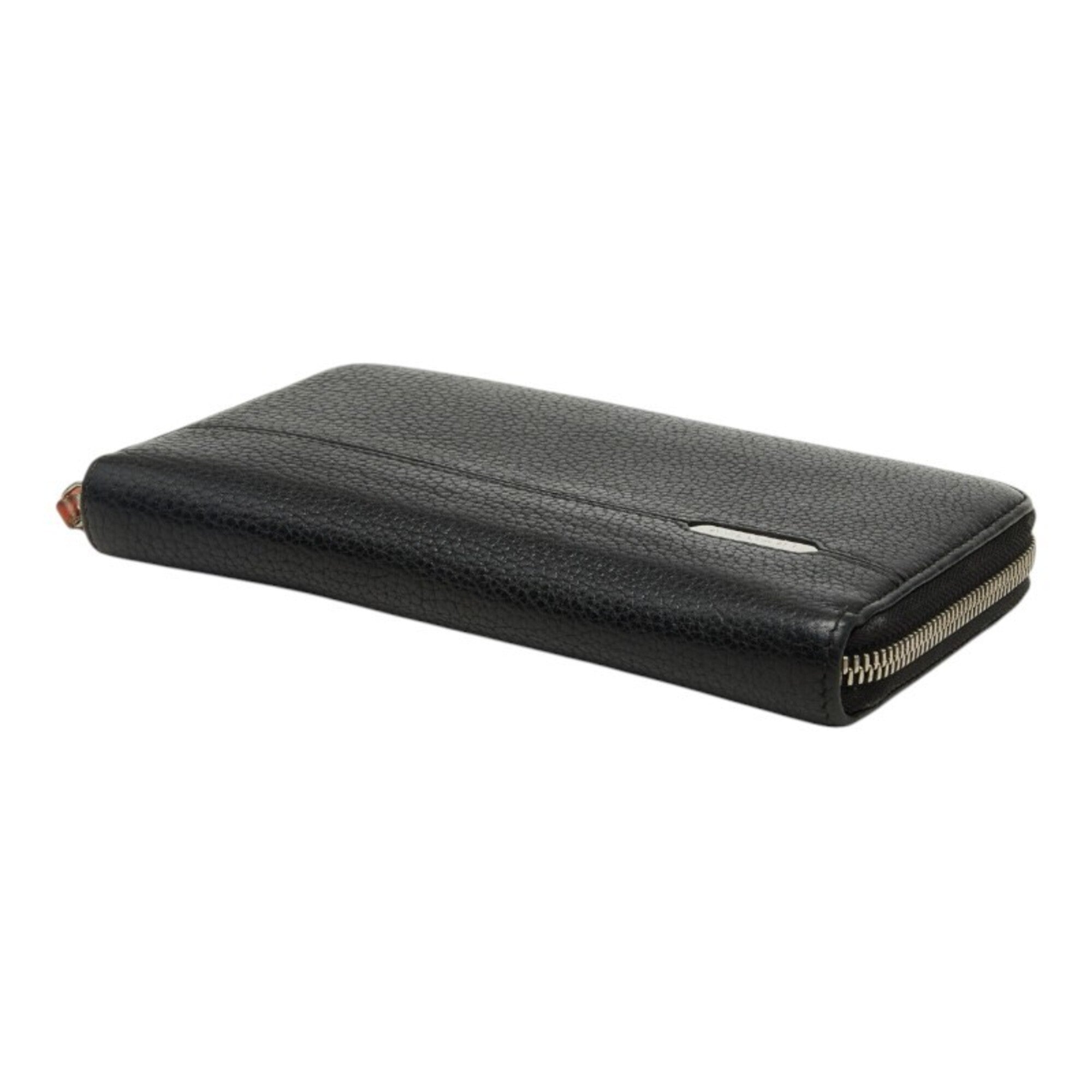 Bvlgari Black Leather Coin Purse/Coin Case (Pre-Owned)