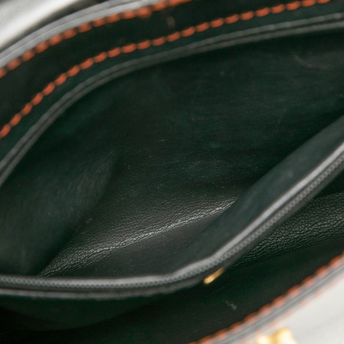 Saint Laurent Black Orange Leather Shoulder Bag (Pre-Owned)