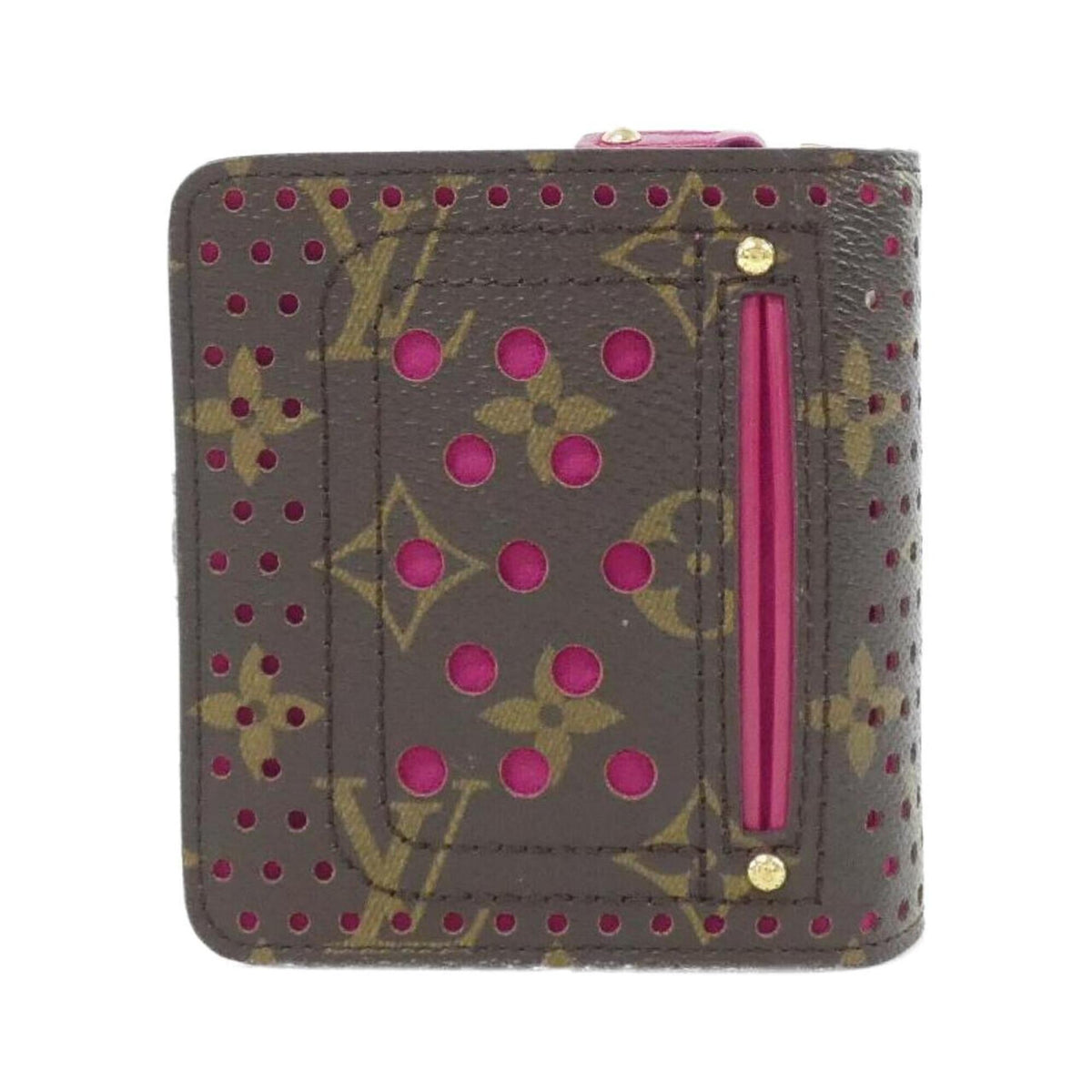 Louis Vuitton Fuchsia Marron Coated Canvas Wallet (Bi-Fold) (Pre-Owned)