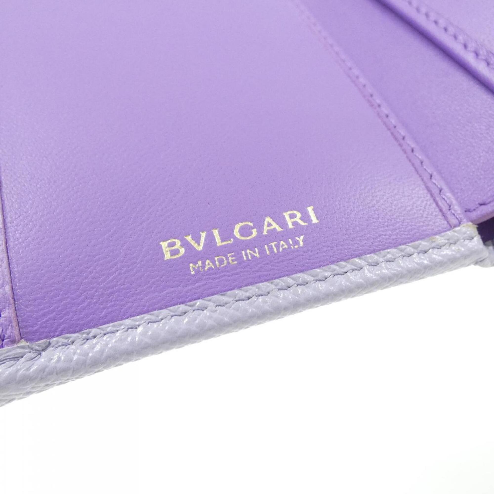 Bvlgari Purple Leather Wallet (Bi-Fold) (Pre-Owned)
