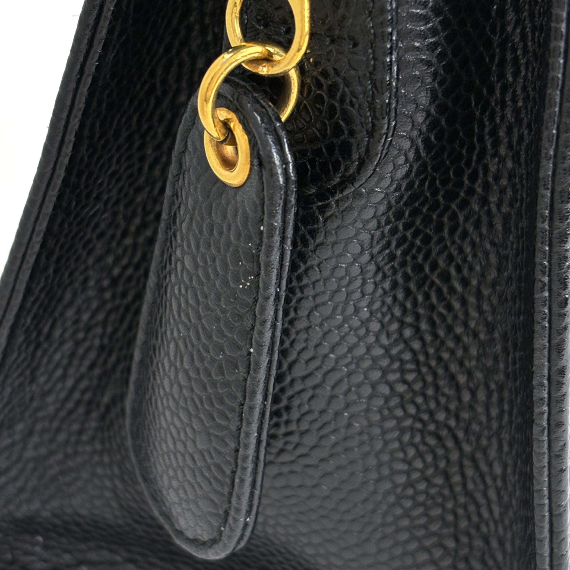 Chanel Black Grained Calfskin Tote Bag (Pre-Owned)