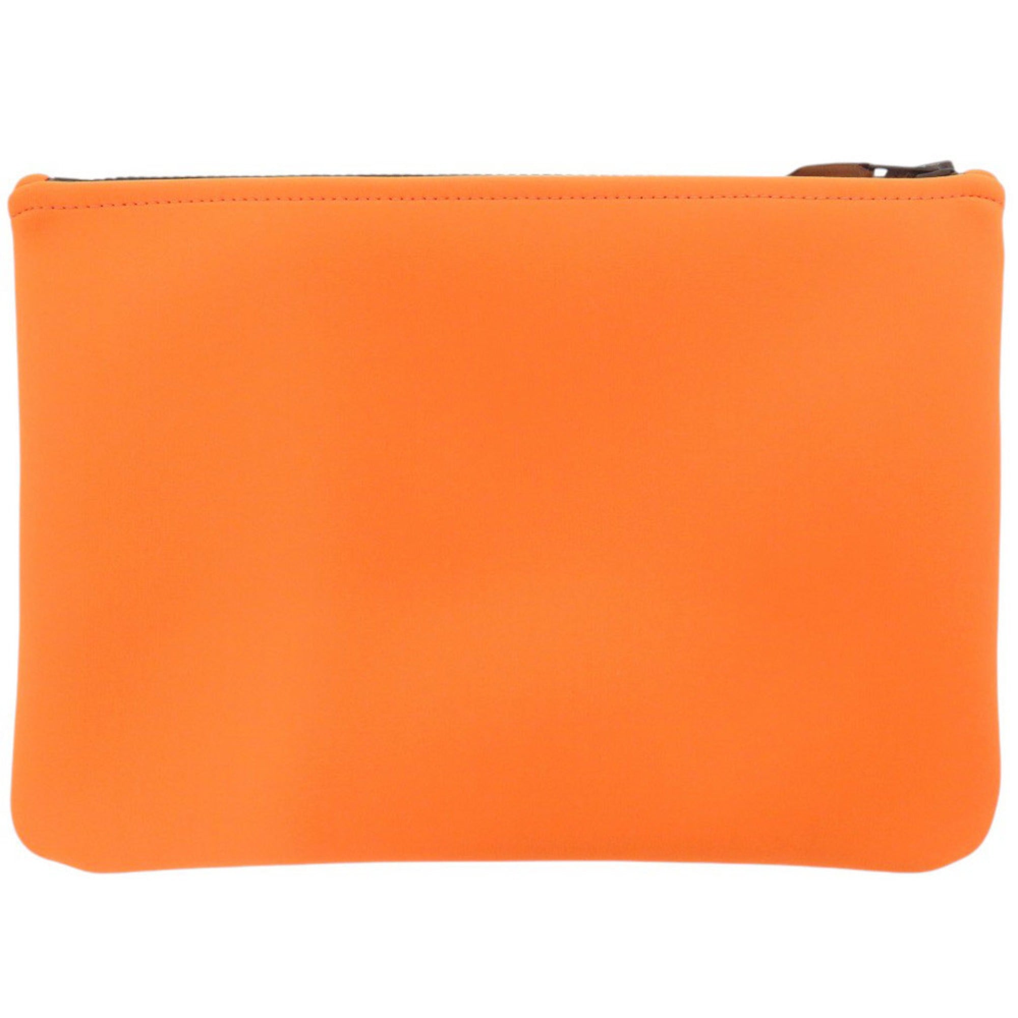 Hermes Orange Polyamide Nylon Pouch (Pre-Owned)