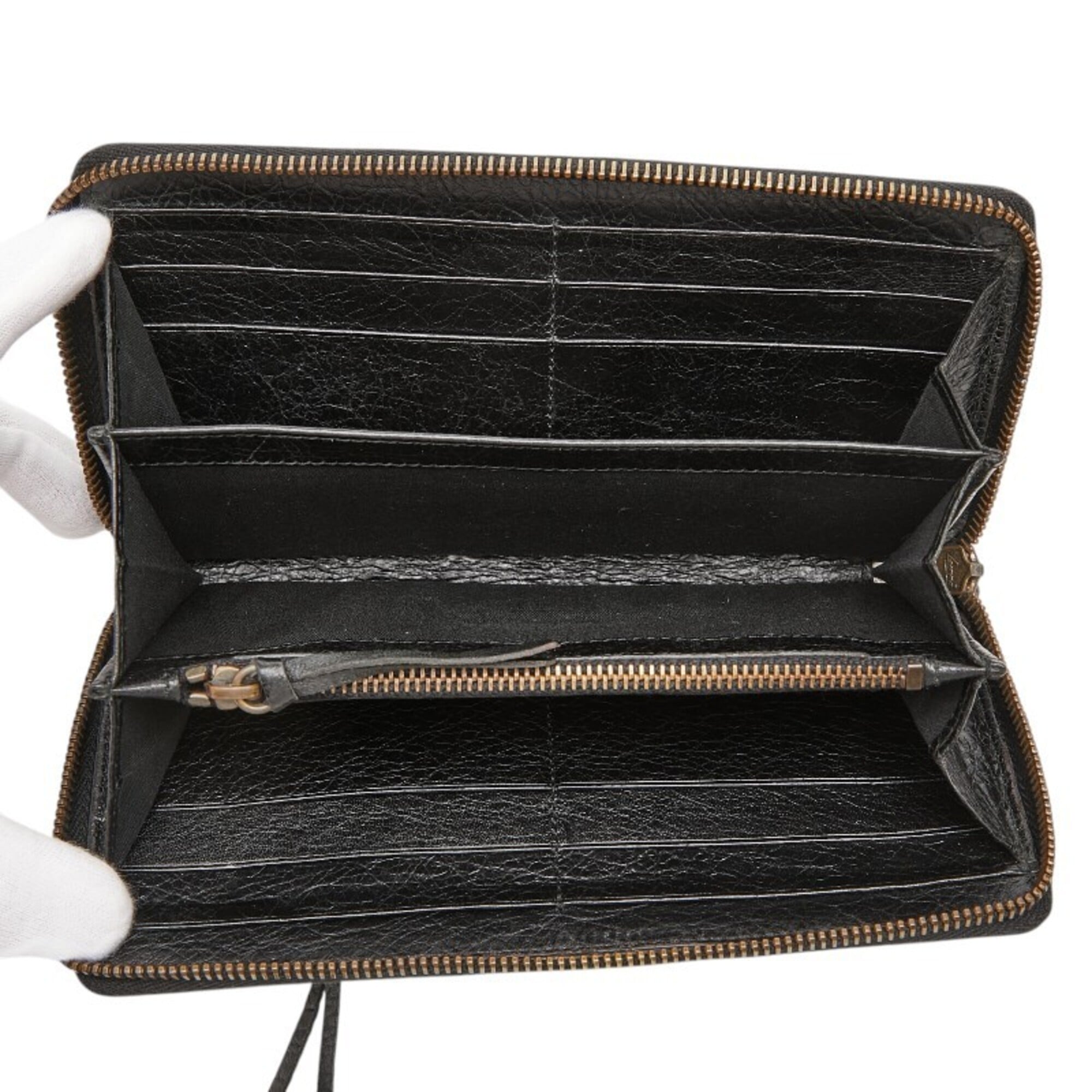 Balenciaga Black Leather Long Wallet (Bi-Fold) (Pre-Owned)