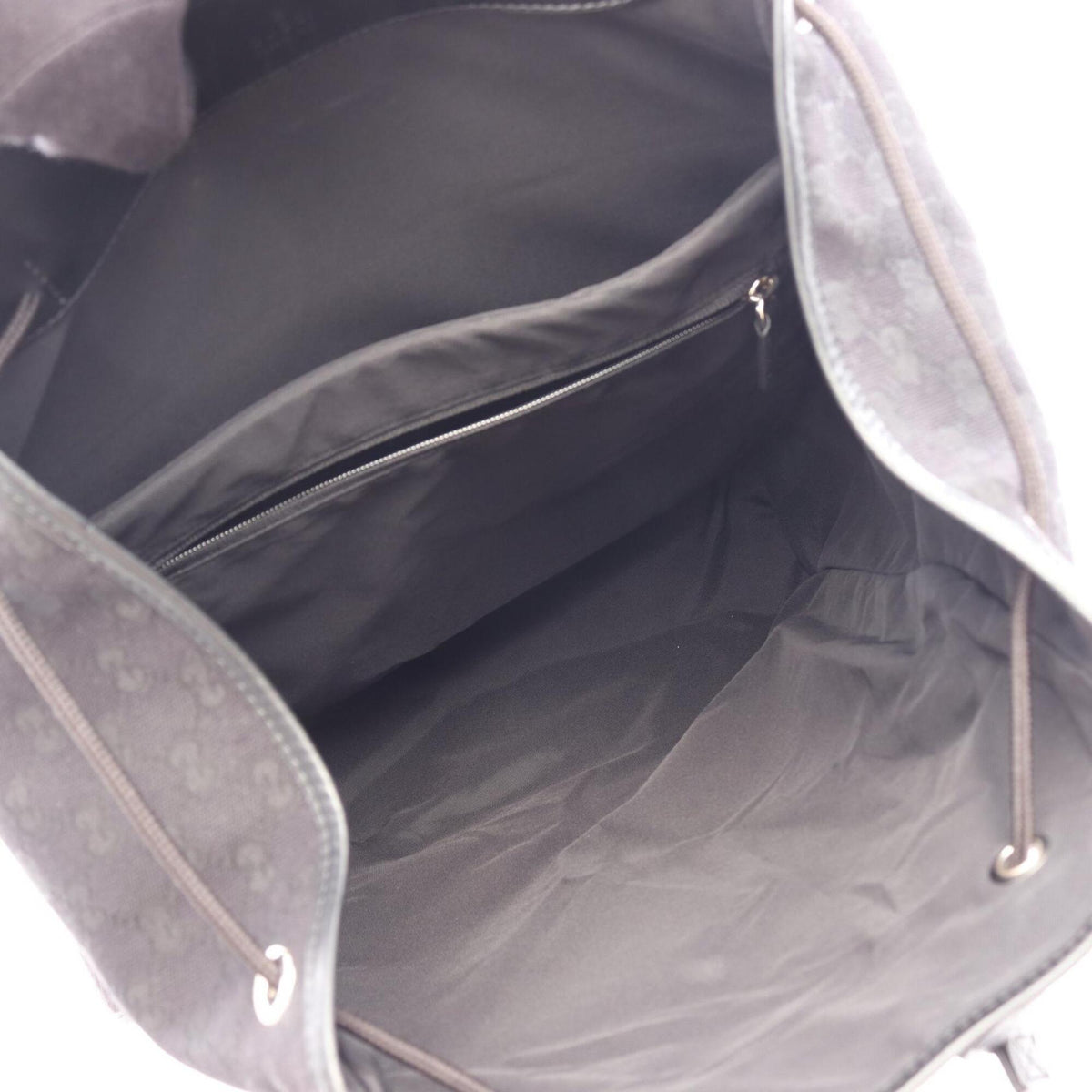 Gucci Black Canvas Leather Backpack Handbag (Pre-Owned)