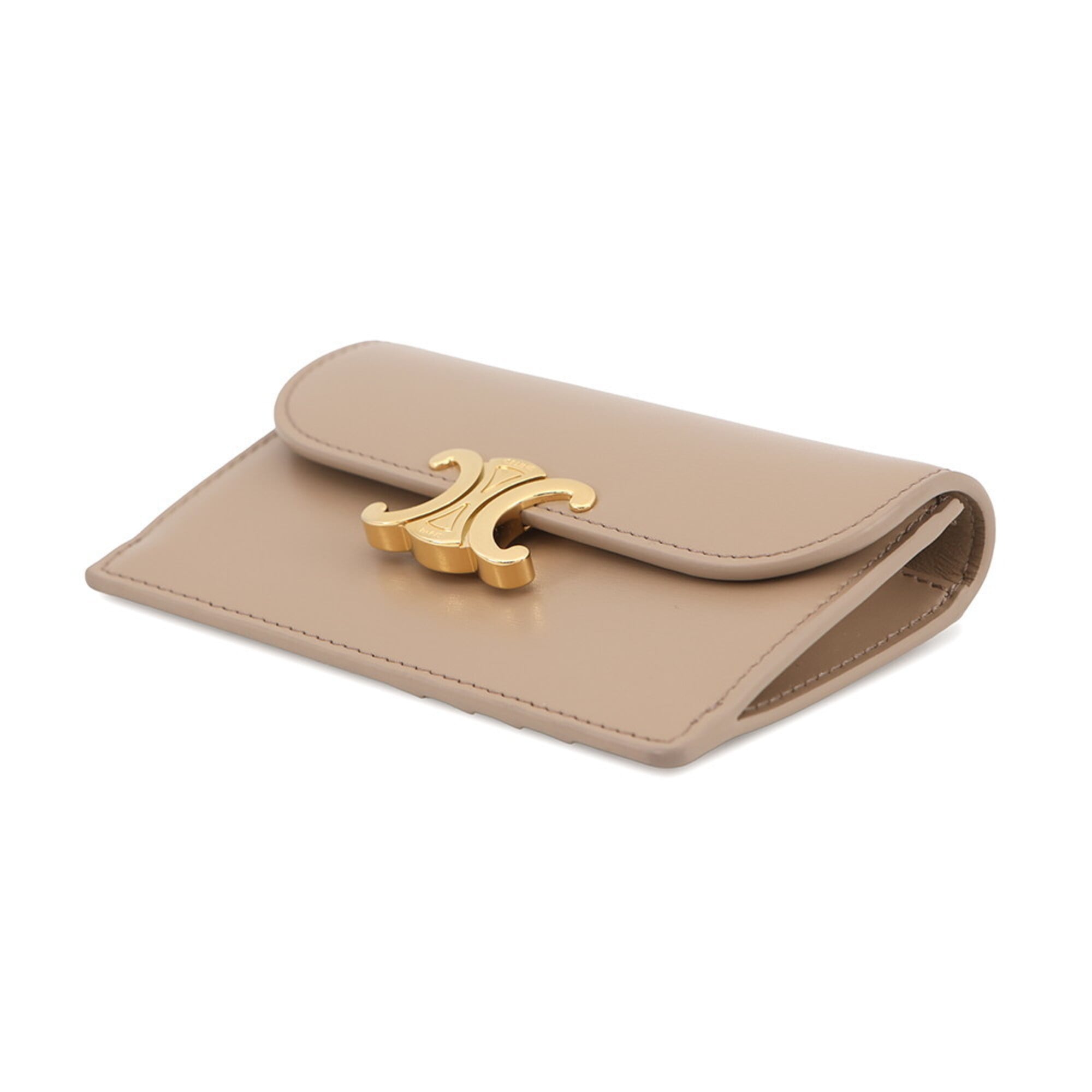 Celine Beige Leather Coin Purse/Coin Case (Pre-Owned)