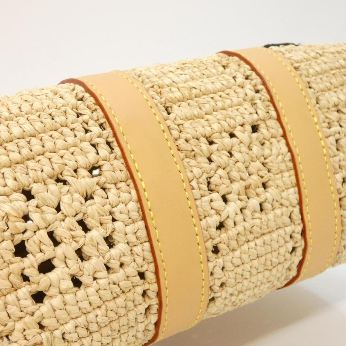 Louis Vuitton Beige Natural Raffia Boston Bag (Pre-Owned)