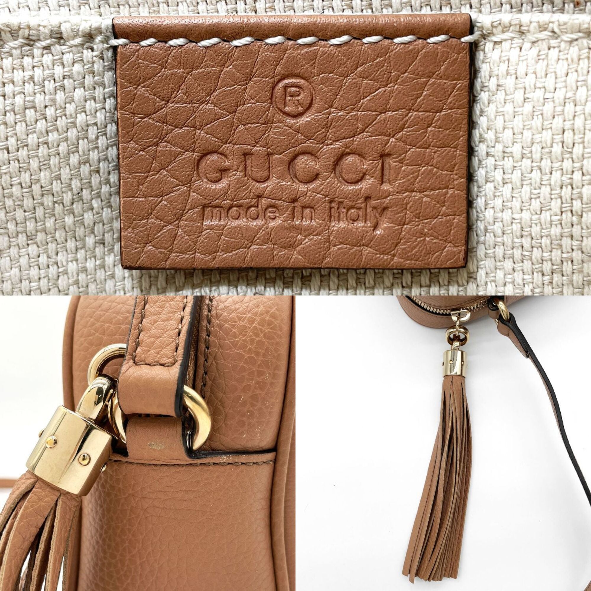 Gucci Beige Leather Shoulder Bag (Pre-Owned)