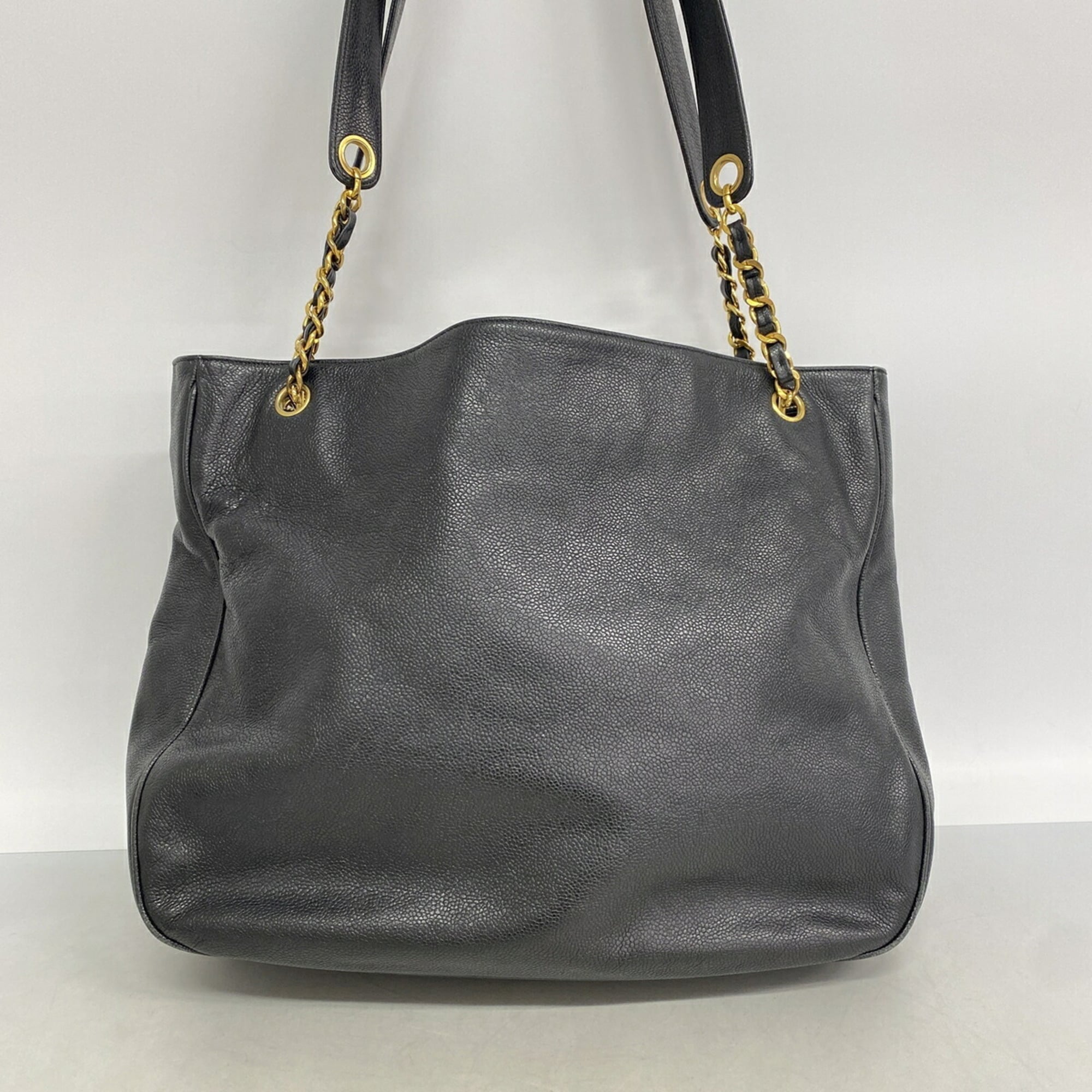 Chanel Black Grained Calfskin Tote Bag (Pre-Owned)
