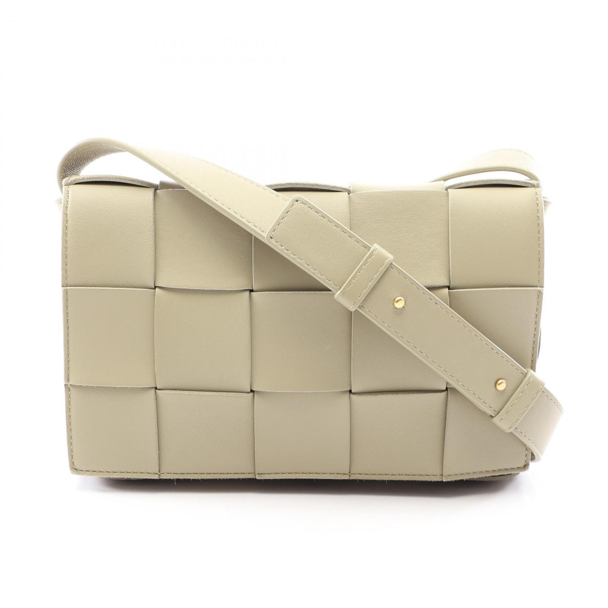 Bottega Veneta Khaki Leather Handbag Shoulder Bag (Pre-Owned)