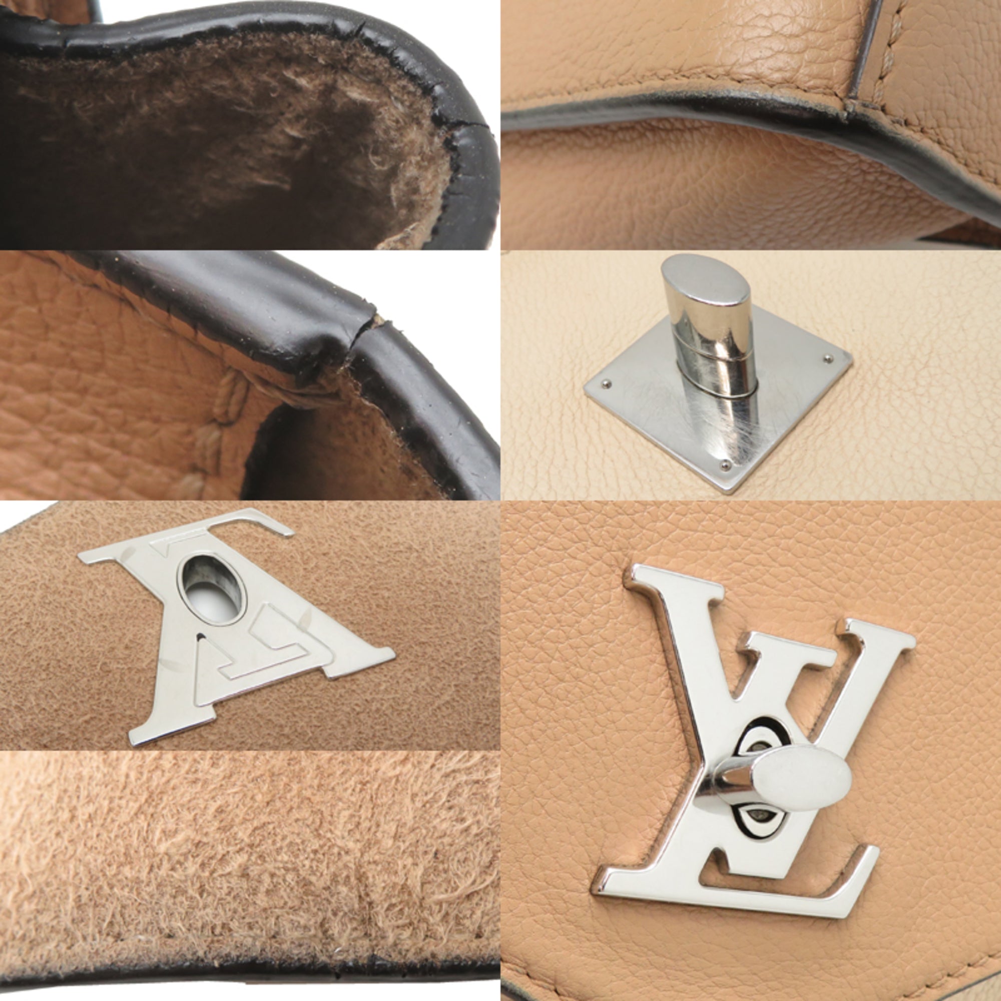 Louis Vuitton Beige Ivory Leather Shoulder Bag (Pre-Owned)