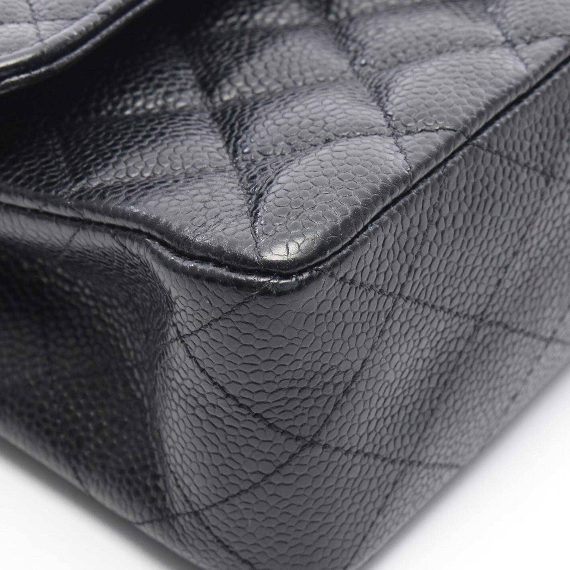 Chanel Black Leather Handbag Shoulder Bag (Pre-Owned)