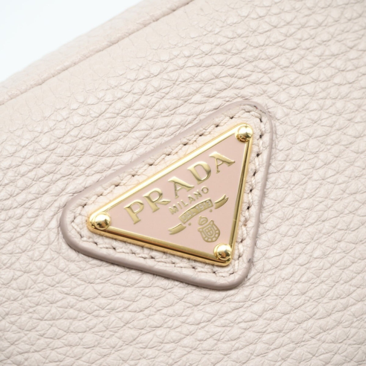 Prada Pink Beige Leather Shoulder Bag (Pre-Owned)