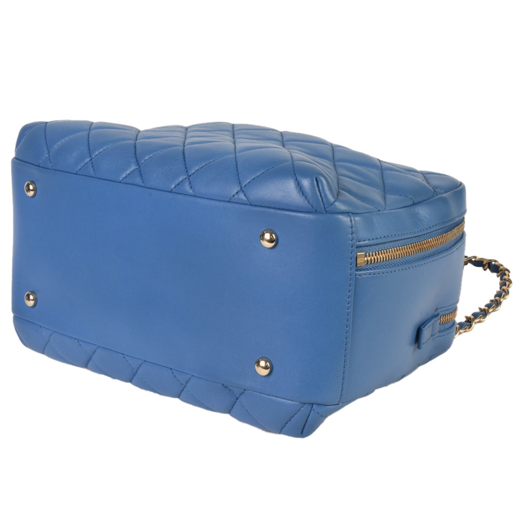 Chanel Blue Suede Handbag Shoulder Bag (Pre-Owned)