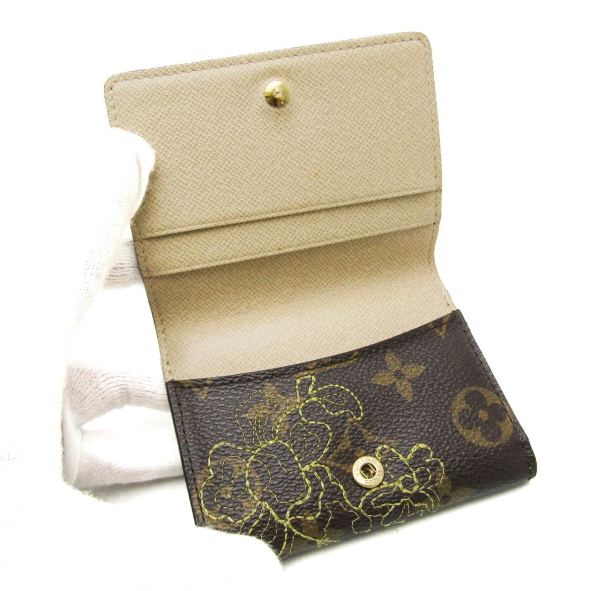 Louis Vuitton Monogram Dentelle Gold Brown Monogram Coin Purse/Coin Case (Pre-Owned)