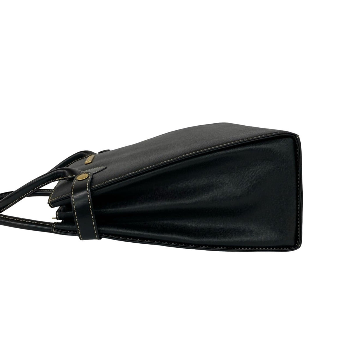 Burberry Black Leather Handbag Tote Bag (Pre-Owned)