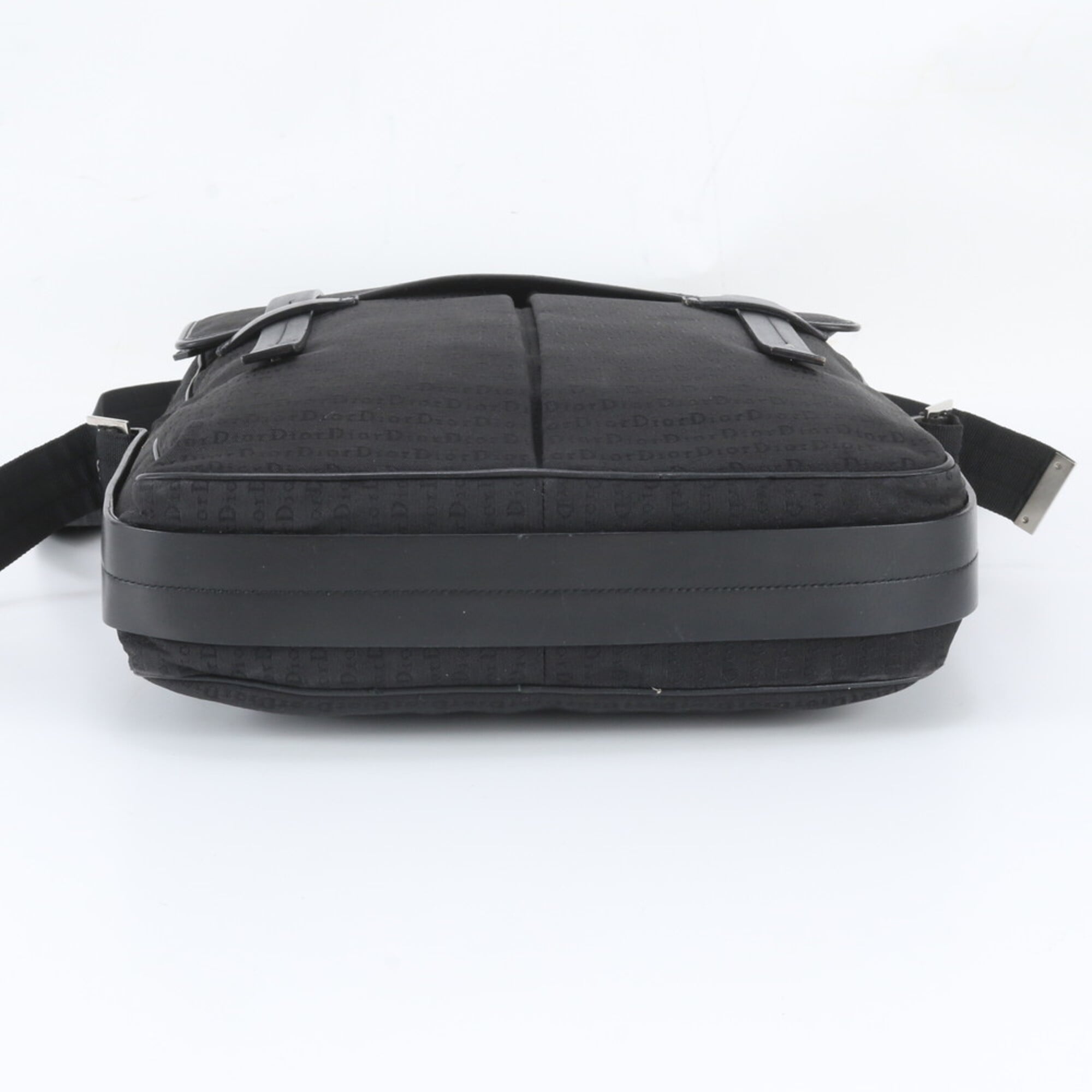 Christian Dior Black Leather Nylon Messenger Bag Shoulder Bag Tote Bag (Pre-Owned)