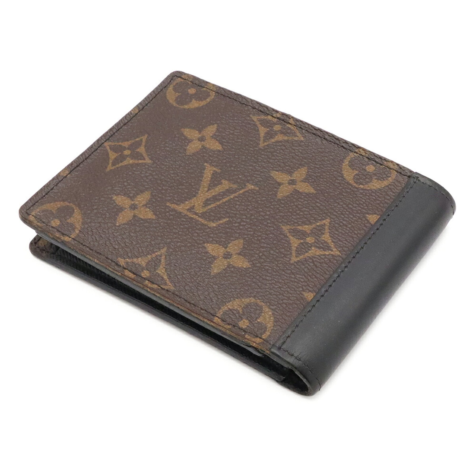 Louis Vuitton Black Brown Galle Monogram Canvas Wallet (Bi-Fold) (Pre-Owned)