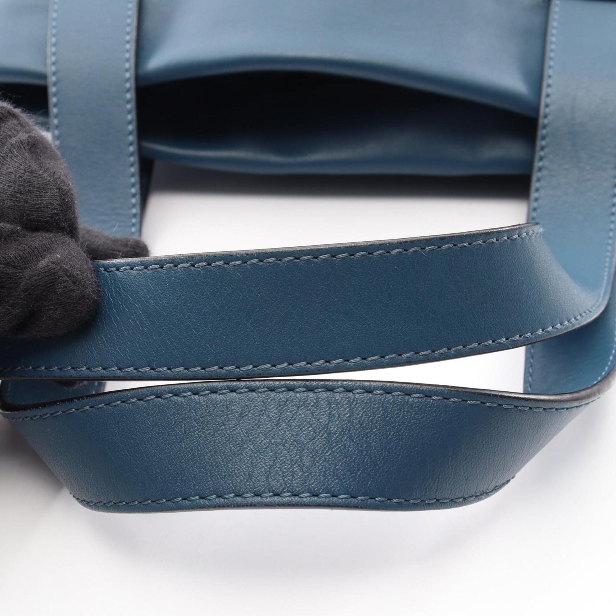Loewe Blue Leather Handbag Tote Bag (Pre-Owned)