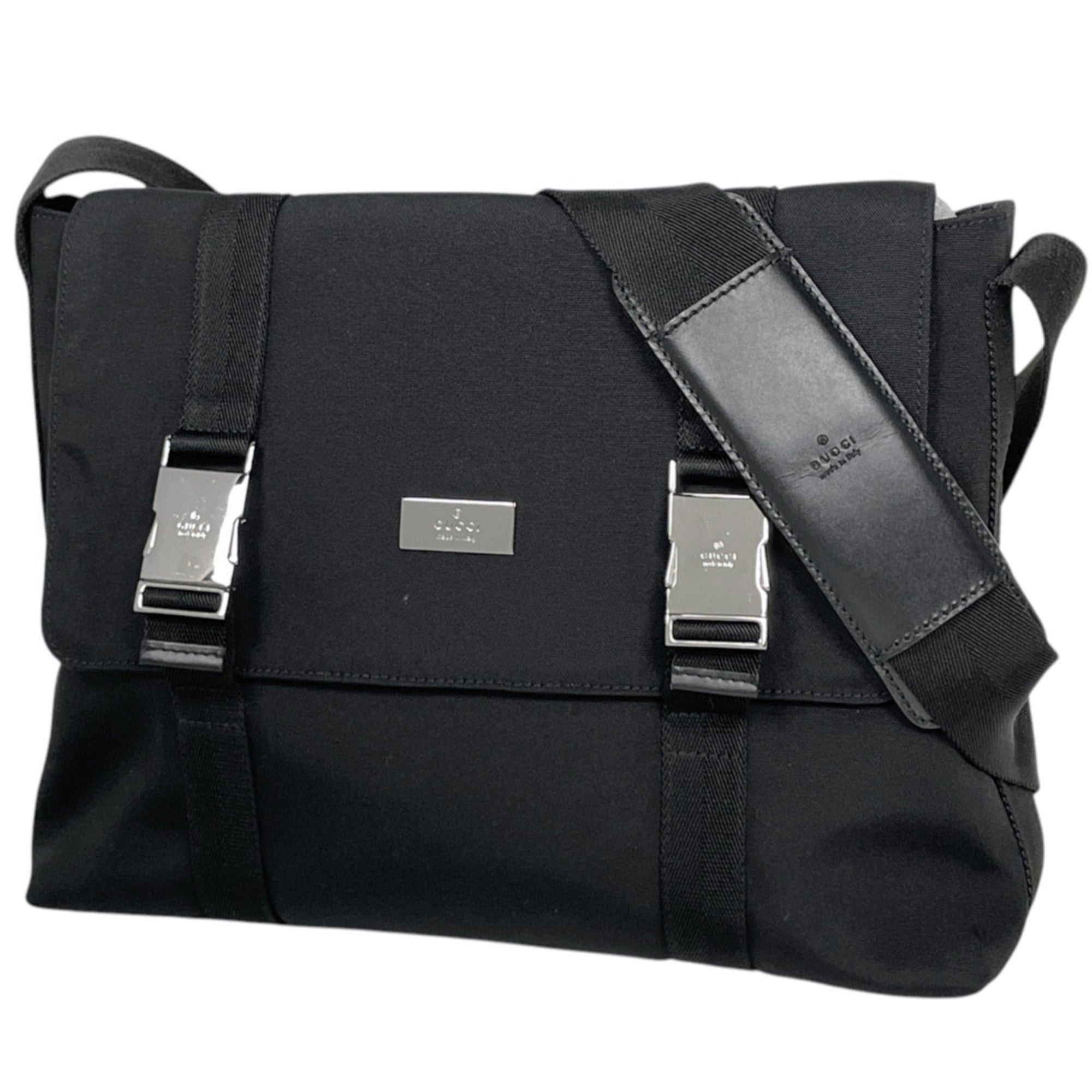 Gucci Nylon Leather Shoulder Bag (Pre-Owned)