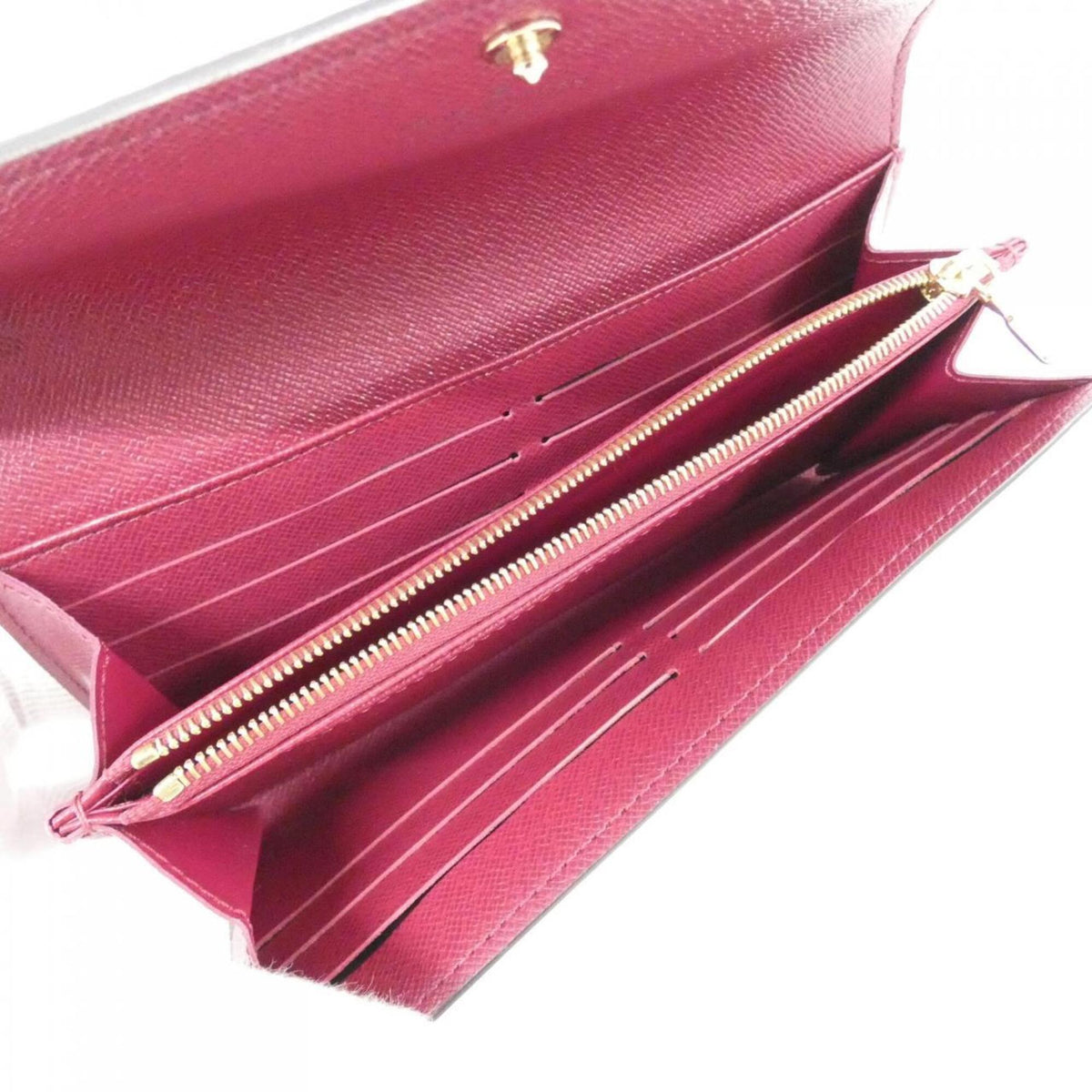 Louis Vuitton Monogram Fuchsia Marron Coated Canvas Long Wallet (Bi-Fold) (Pre-Owned)