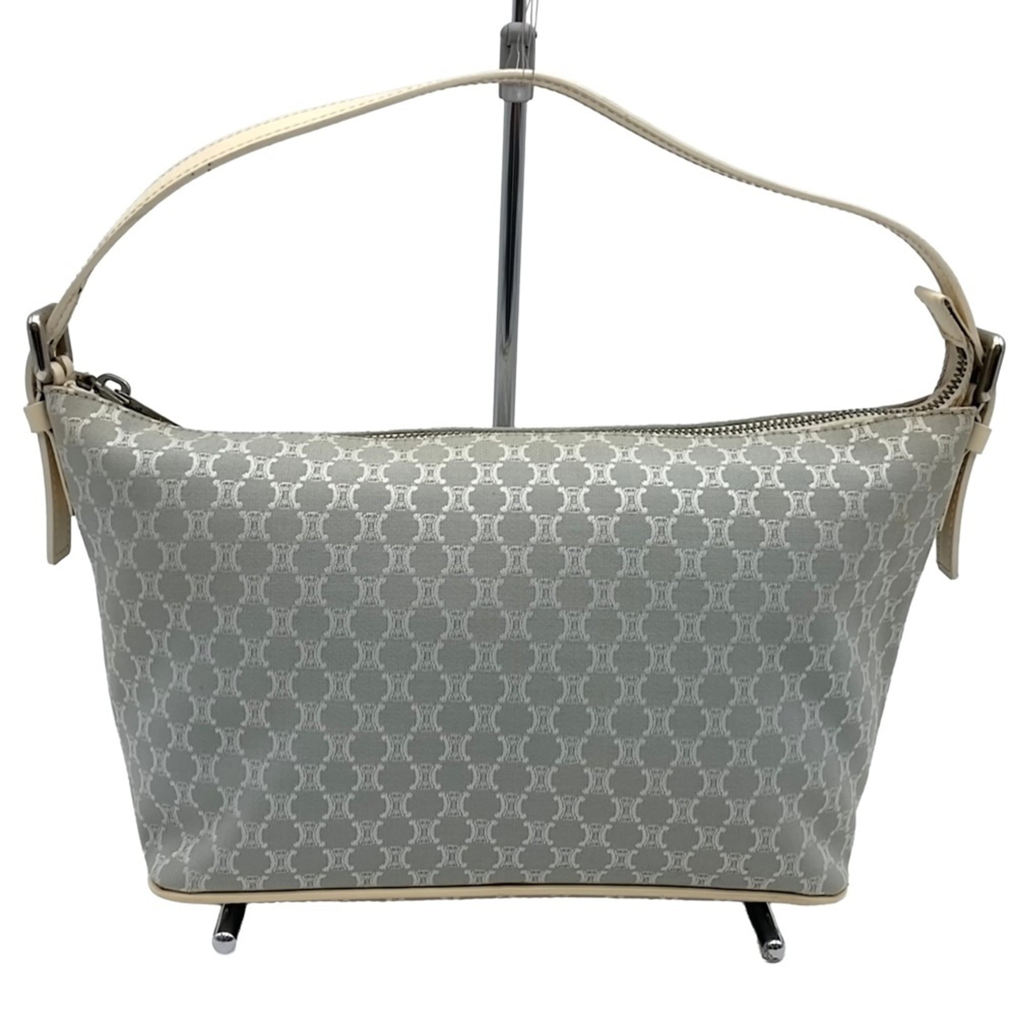 Celine Gray Canvas Handbag Shoulder Bag (Pre-Owned)