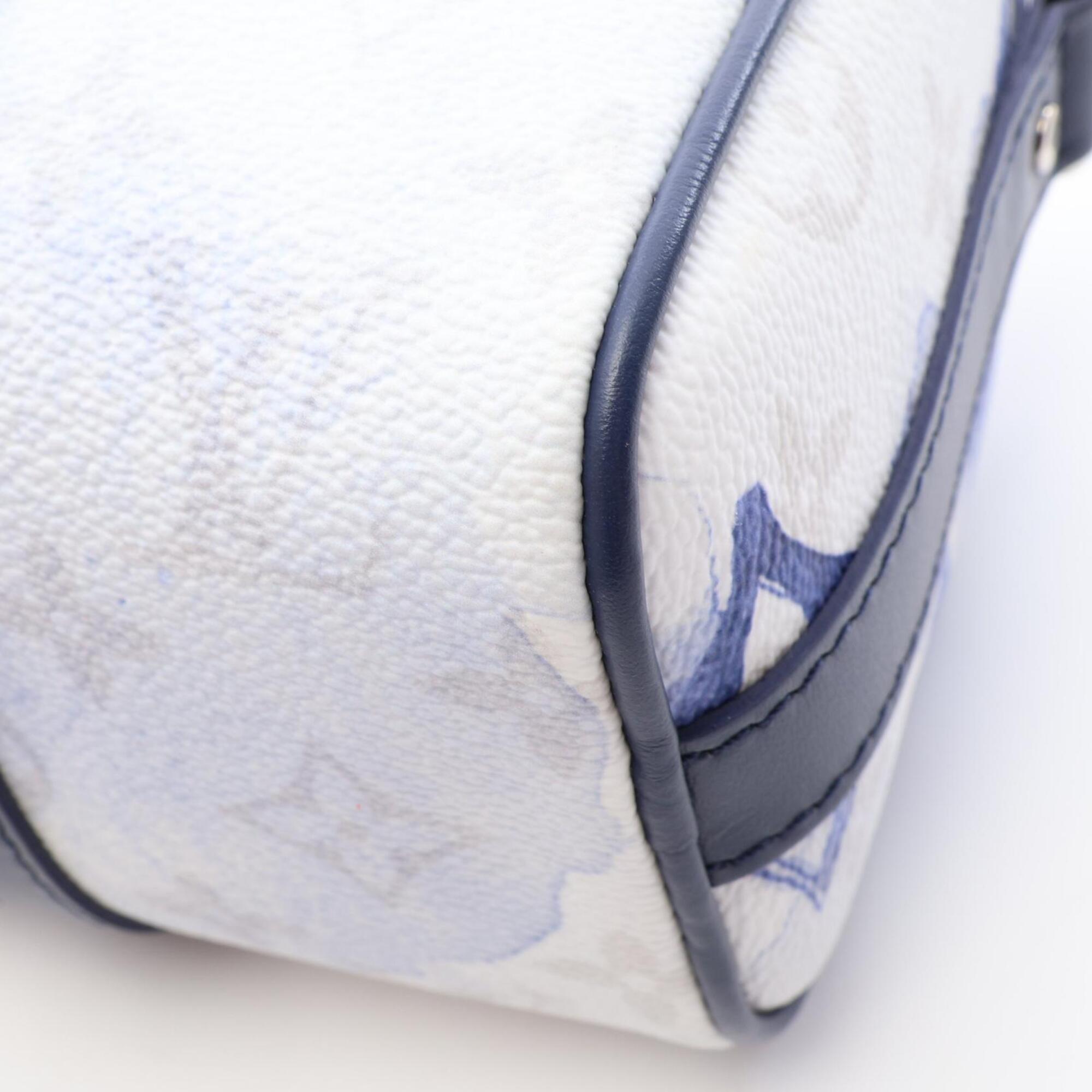 Louis Vuitton Multi-Color Navy White Pvc Coated Canvas Leather Handbag (Pre-Owned)