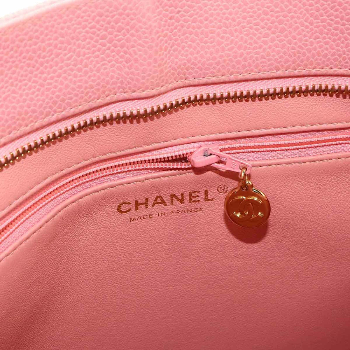 Chanel Pink Grained Calfskin Handbag Tote Bag (Pre-Owned)