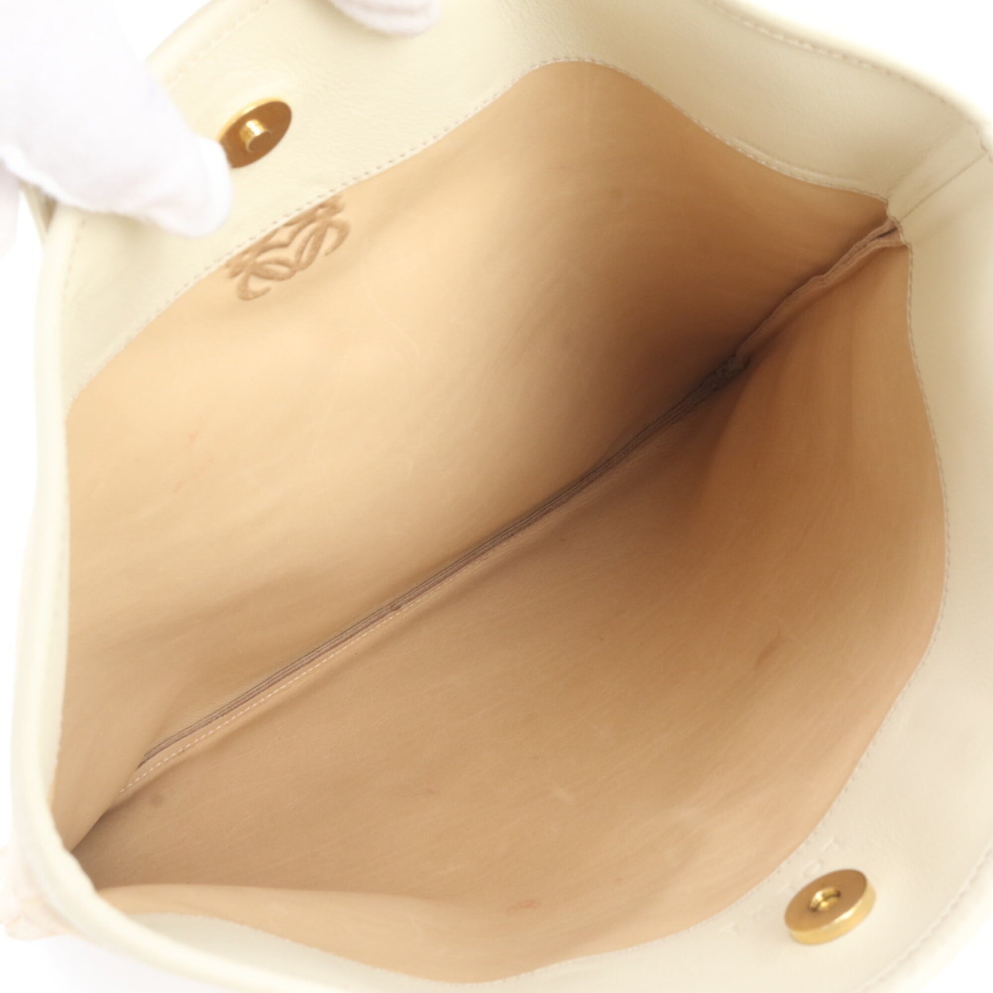 Loewe Beige Leather Handbag Shoulder Bag Tote Bag (Pre-Owned)