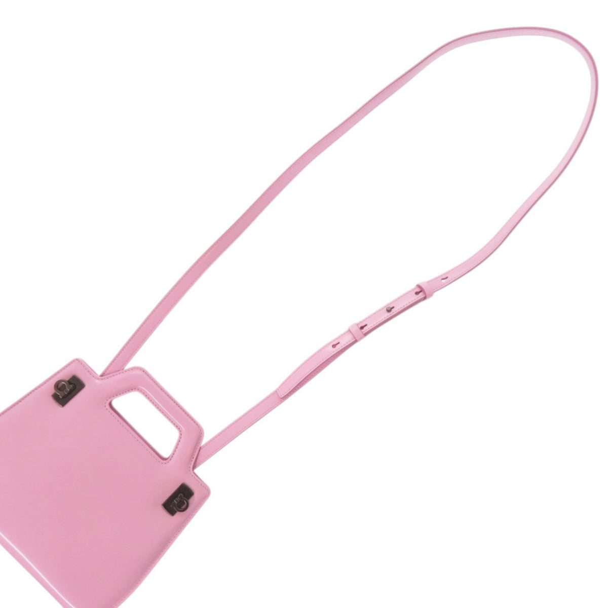 Salvatore Ferragamo Gancini Pink Patent Leather Handbag Shoulder Bag (Pre-Owned)