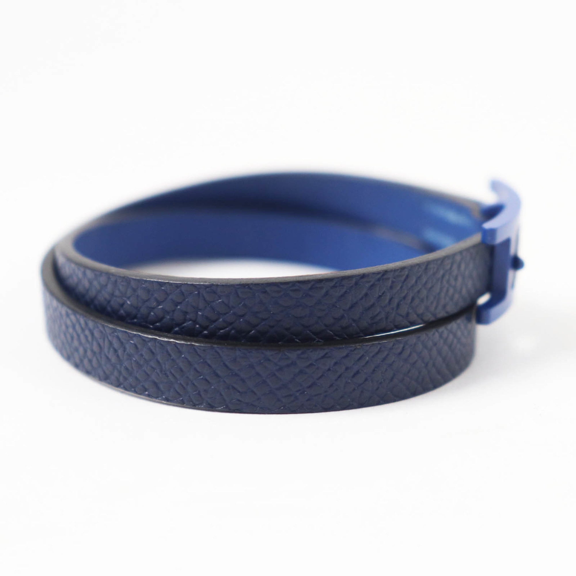 Hermes Blue Navy Leather Charm Bracelet (Pre-Owned)