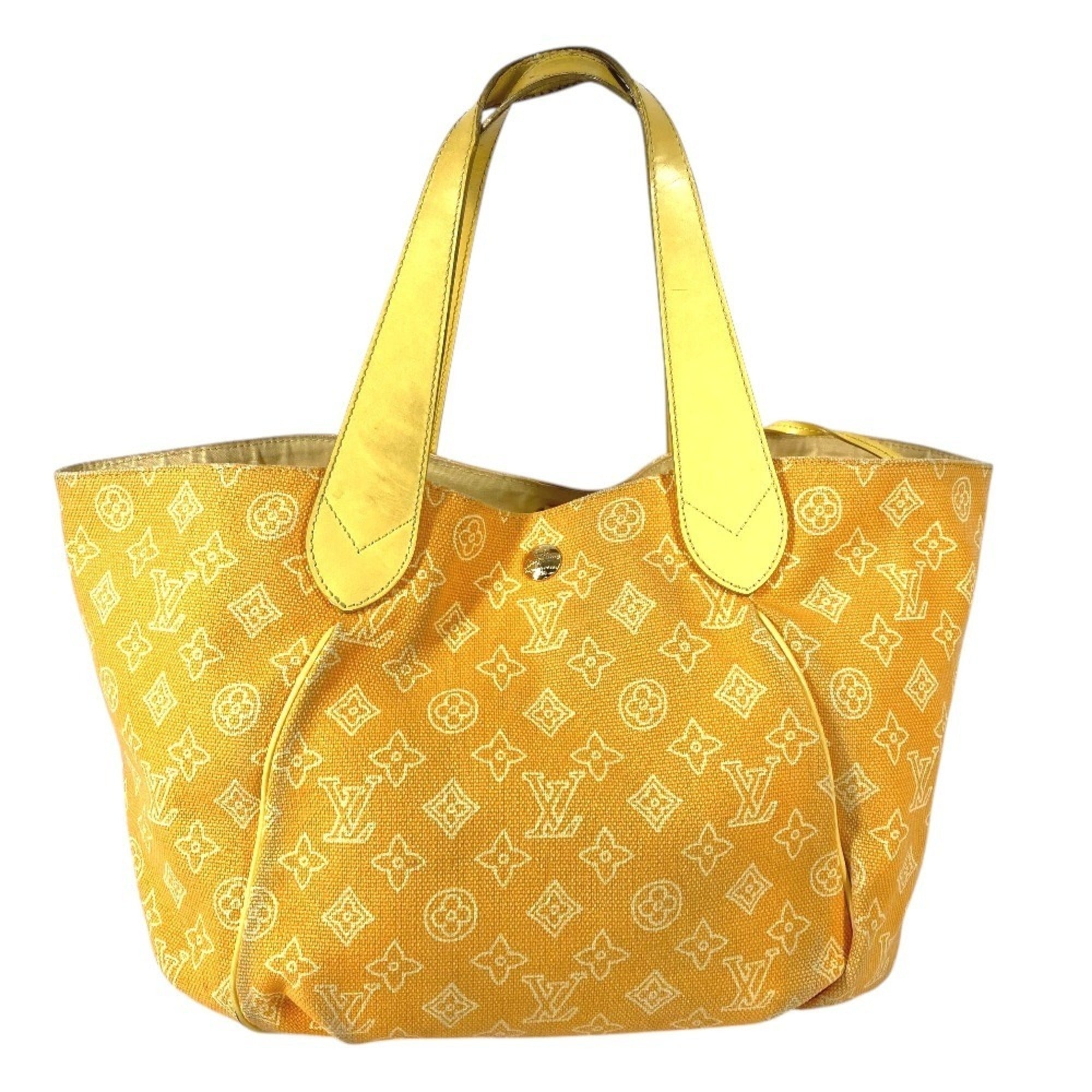 Louis Vuitton Yellow Canvas Leather Handbag Shoulder Bag Tote Bag (Pre-Owned)