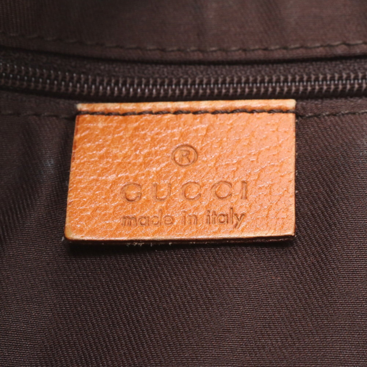 Gucci Brown Leather Canvas Handbag Tote Bag (Pre-Owned)