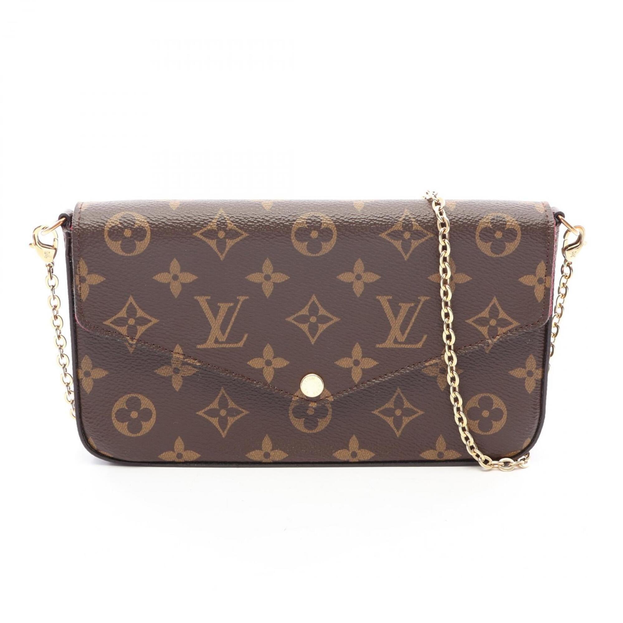 Louis Vuitton Brown Coated Canvas Leather Handbag Pochette Shoulder Bag (Pre-Owned)