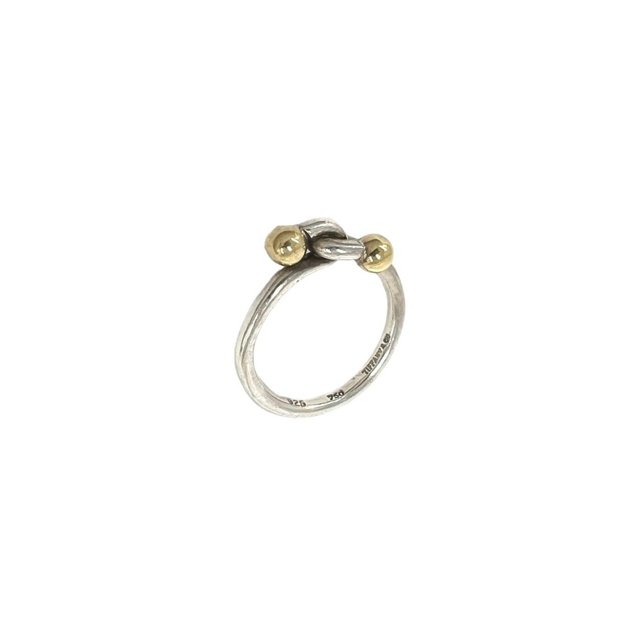Tiffany Gold Silver Yellow Gold (18K) Silver 925 Band Ring (Pre-Owned)