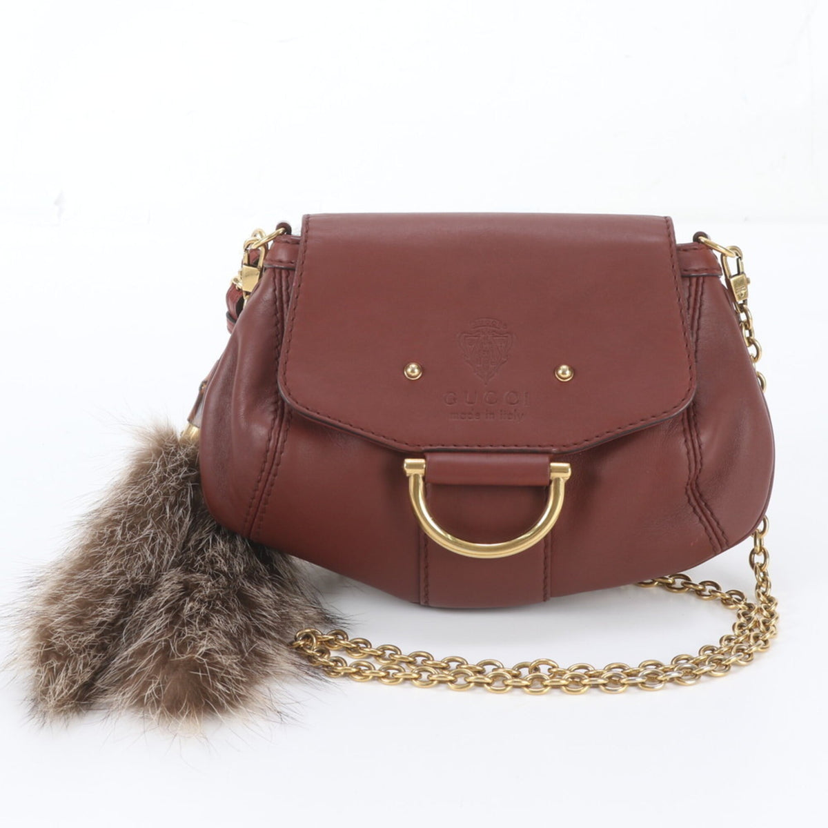Gucci Brown Leather Shoulder Bag Tote Bag (Pre-Owned)