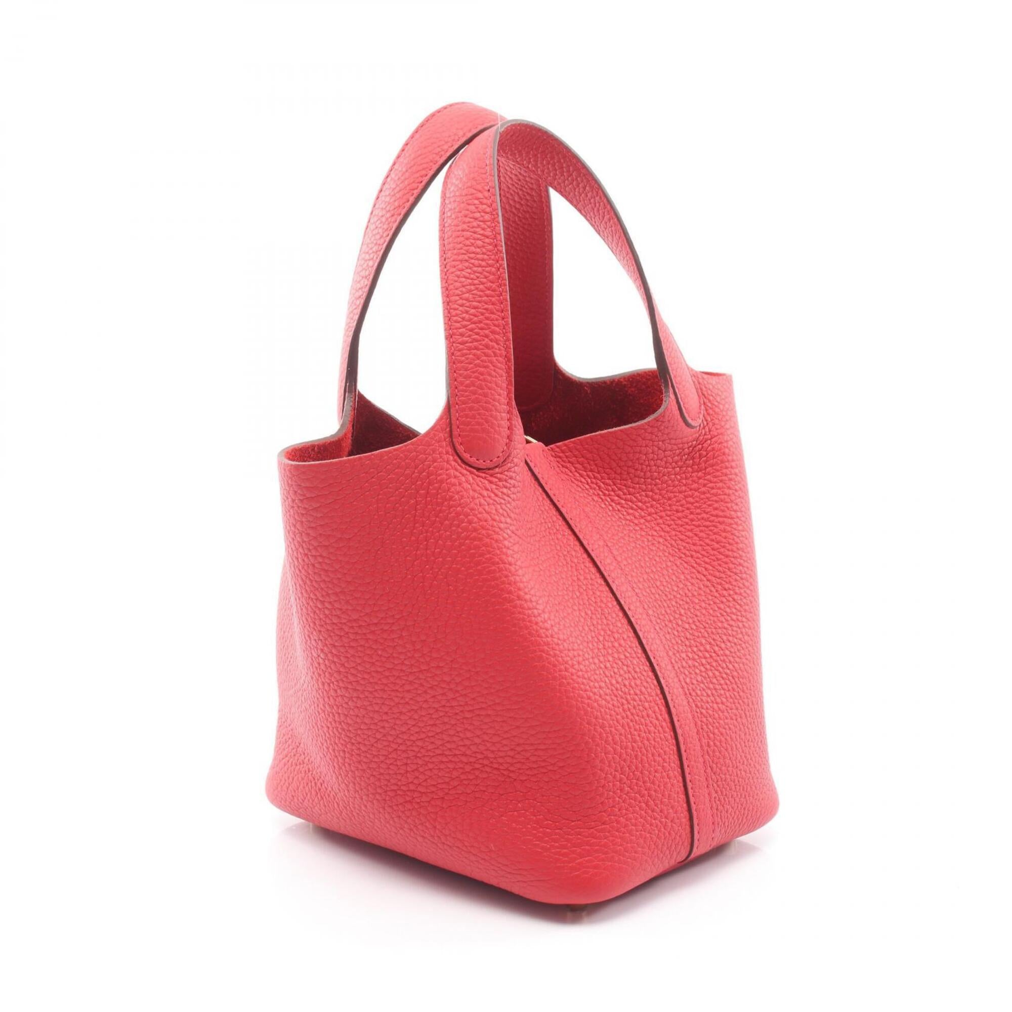 Hermes Red Color Vermilion Taurillon Clemence Leather Leather Handbag (Pre-Owned)