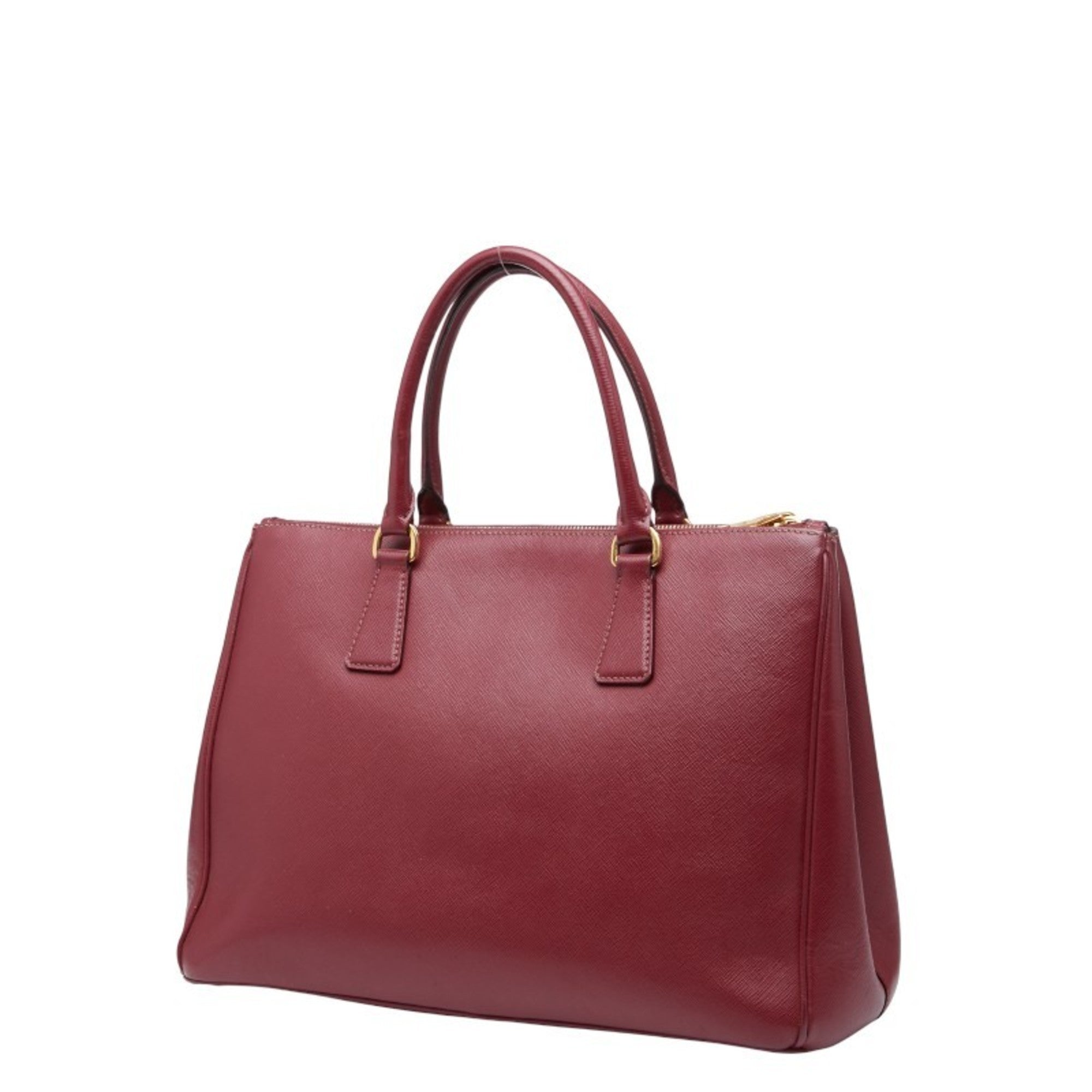 Prada Bordeaux Red Color Wine Leather Handbag Shoulder Bag (Pre-Owned)