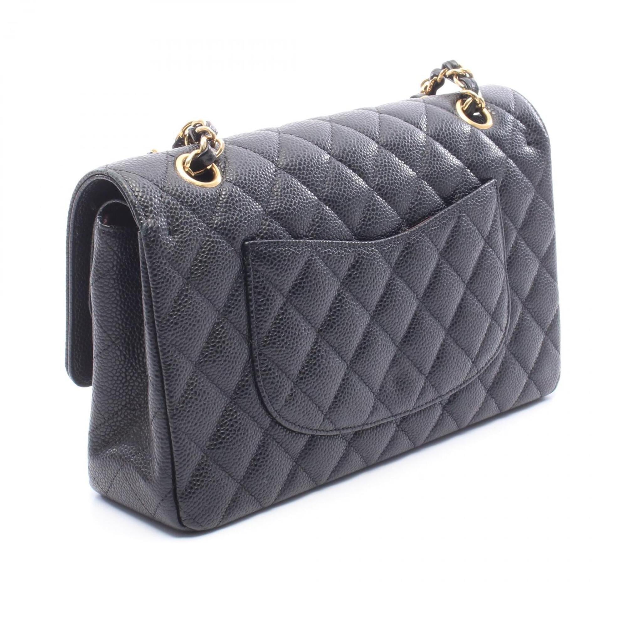 Chanel Black Grained Calfskin Handbag Shoulder Bag (Pre-Owned)